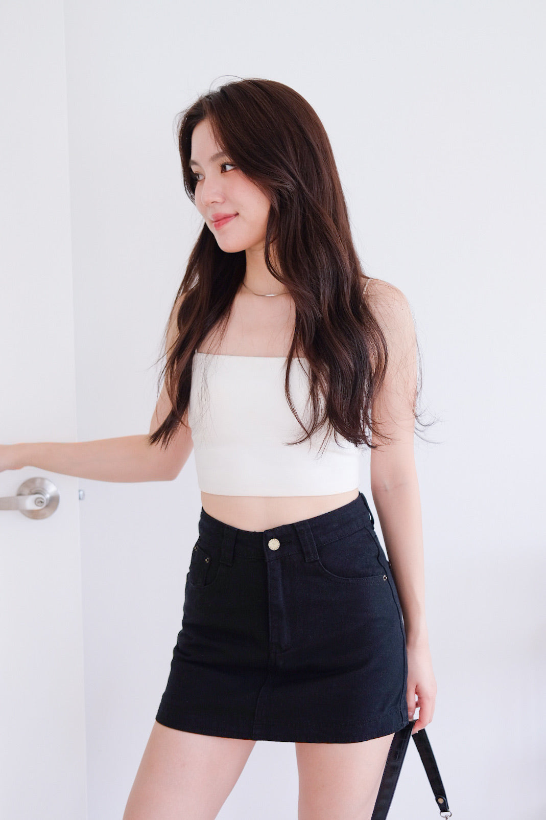 Levin Denim Skorts (Black)