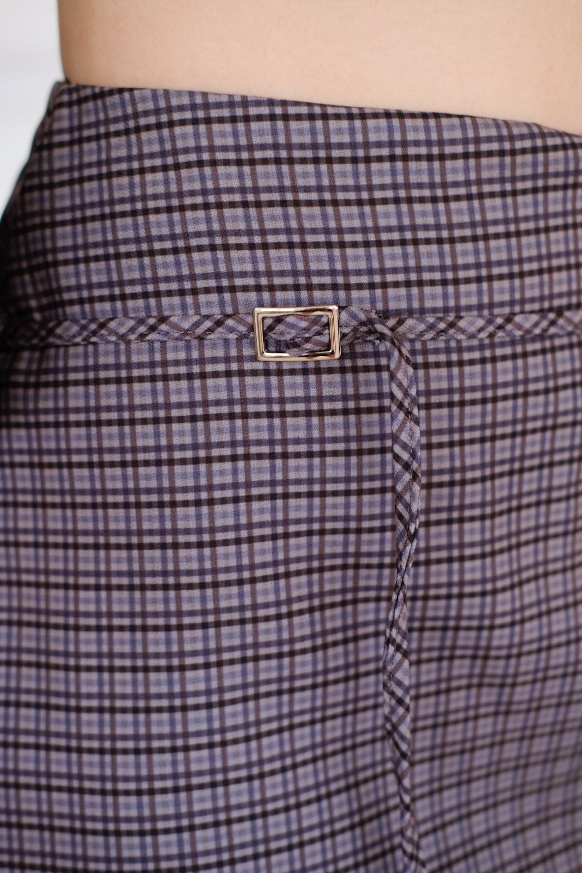 Tasha Mini Belt Skort (Plaid Brown)