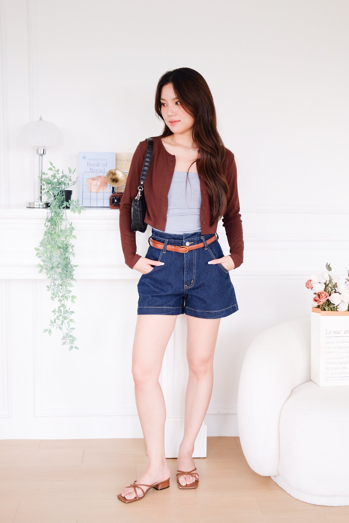 Isla Button Cardigan (Mocha)