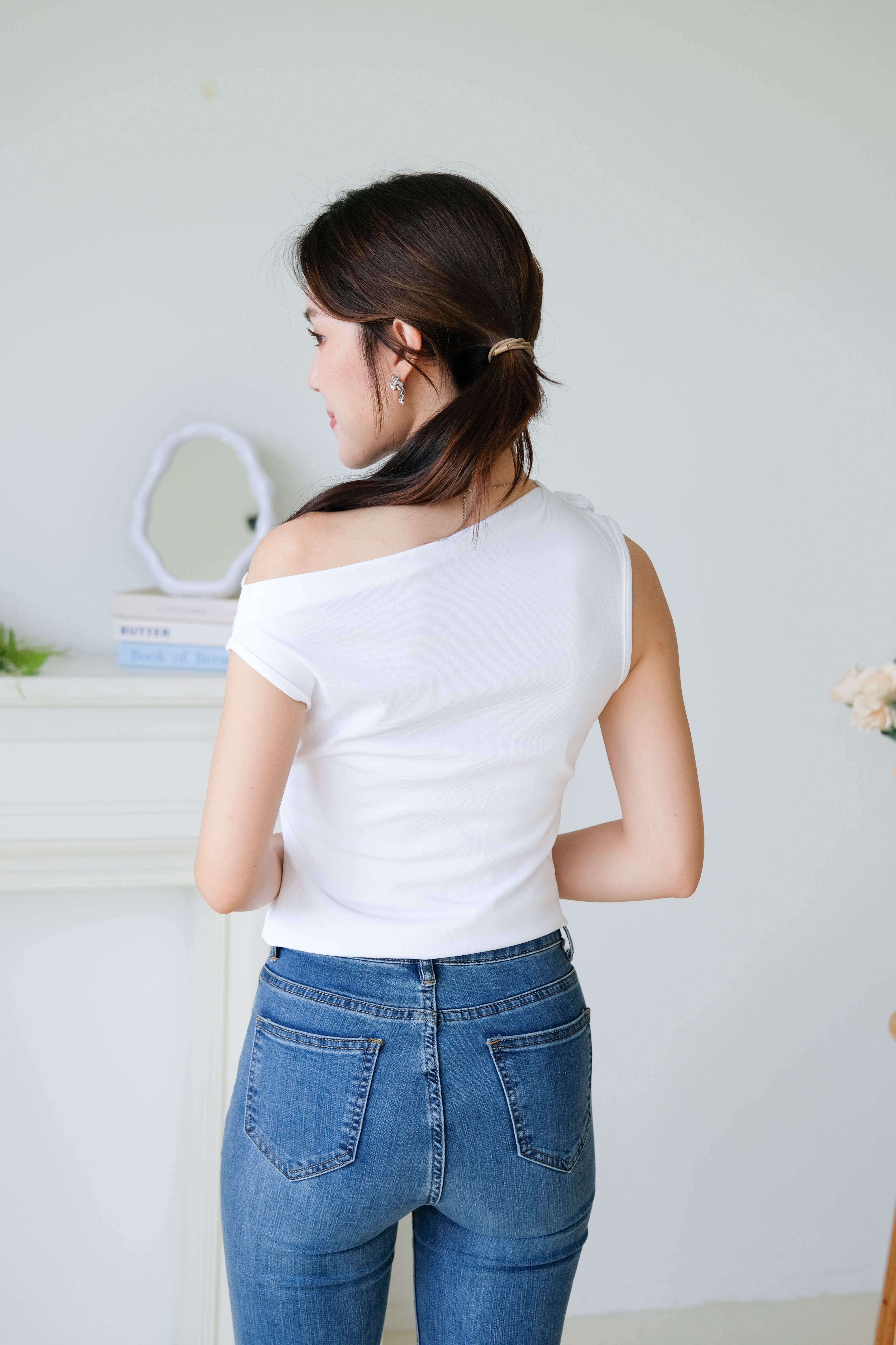 Elora Ruffle Toga Top (White)