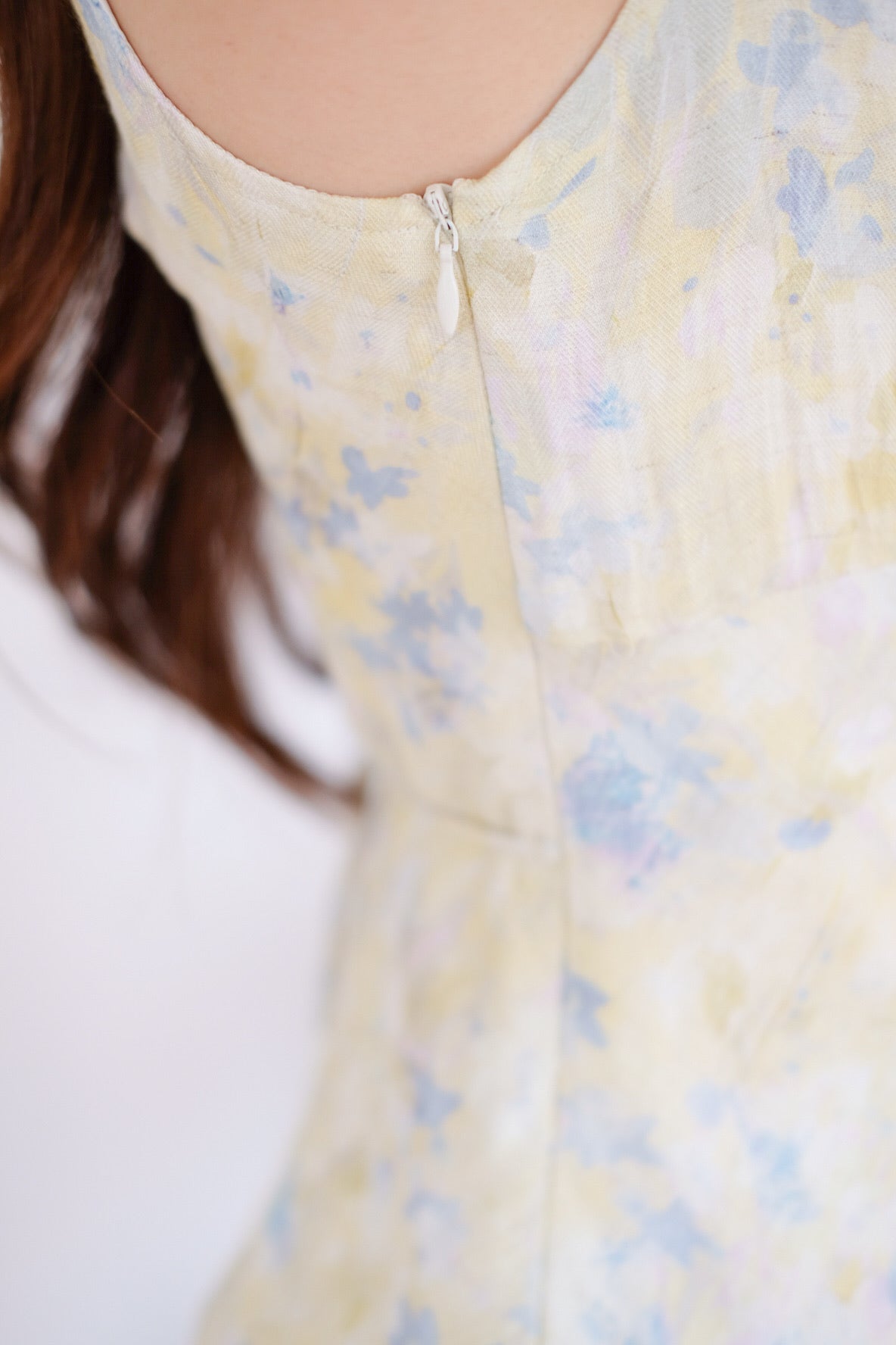Lila V Neck Mini Dress (Light Yellow)