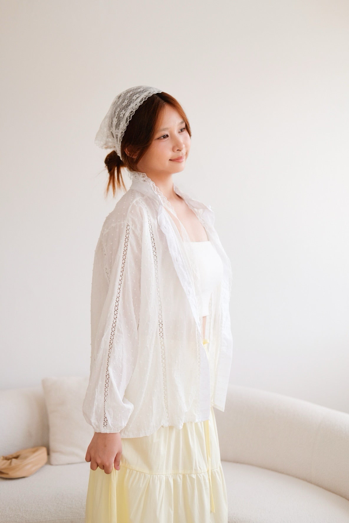White Soft Organza Blouse