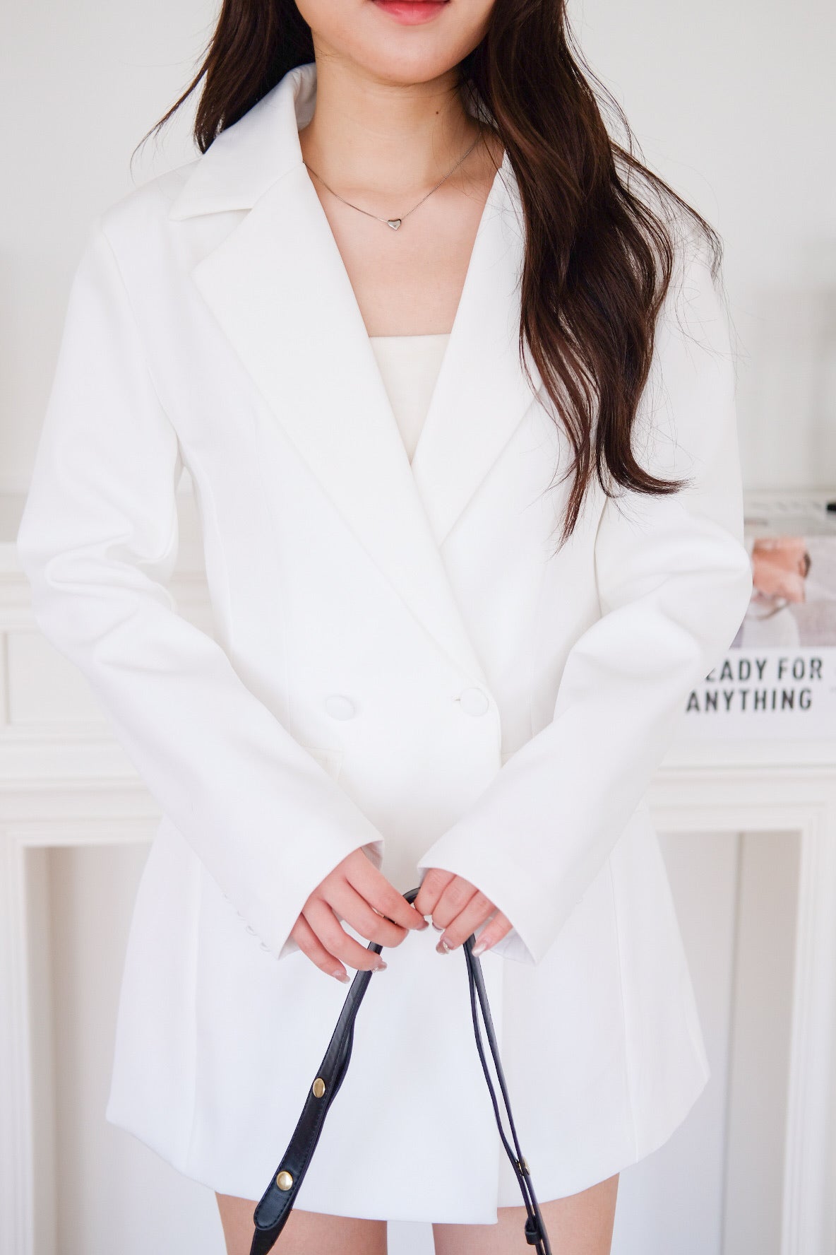 The Executive Blazer Dress (White)
