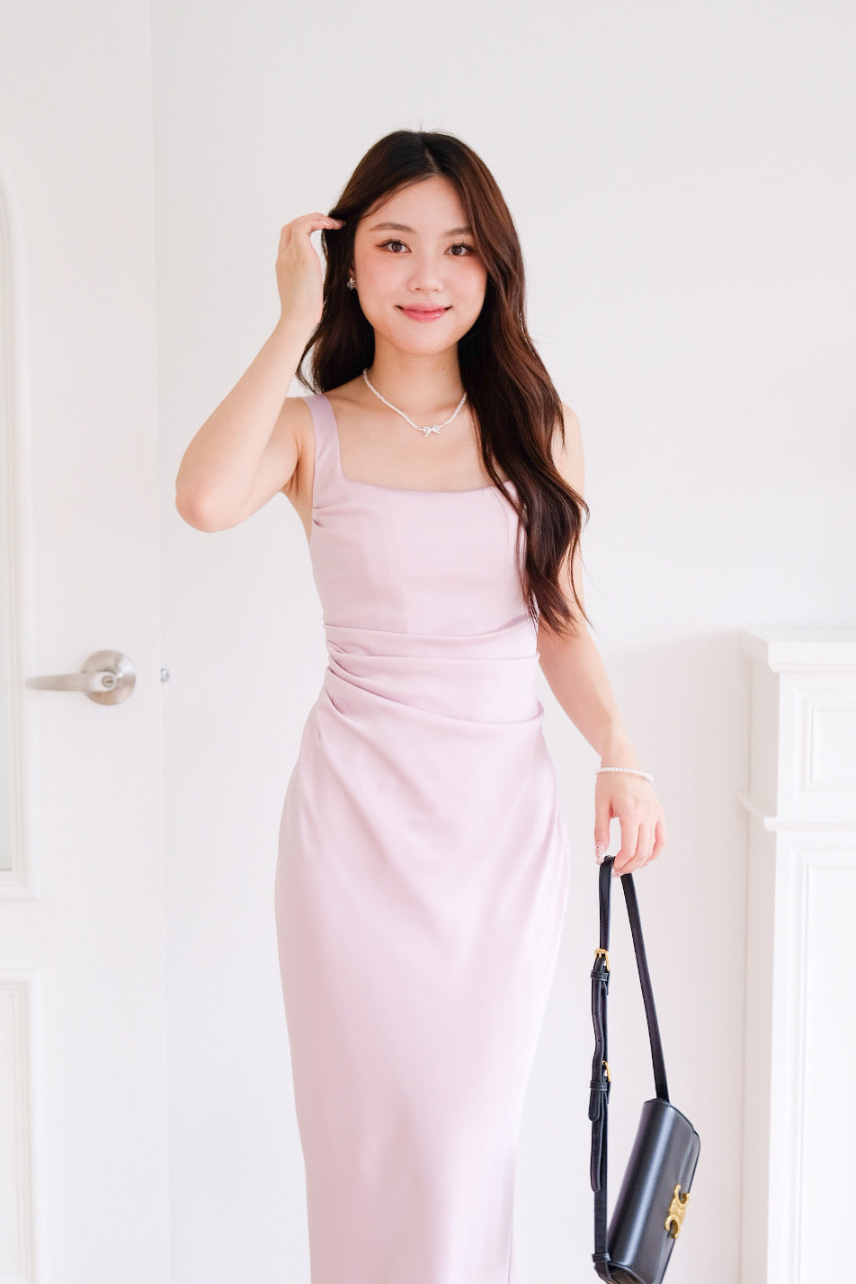 Adora Satin Mermaid Maxi Dress (Glacier Pink)