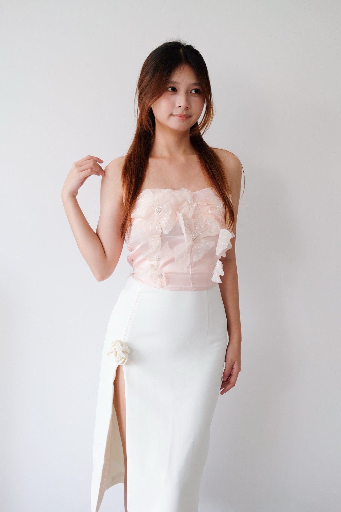 Pink Flower Tube Top