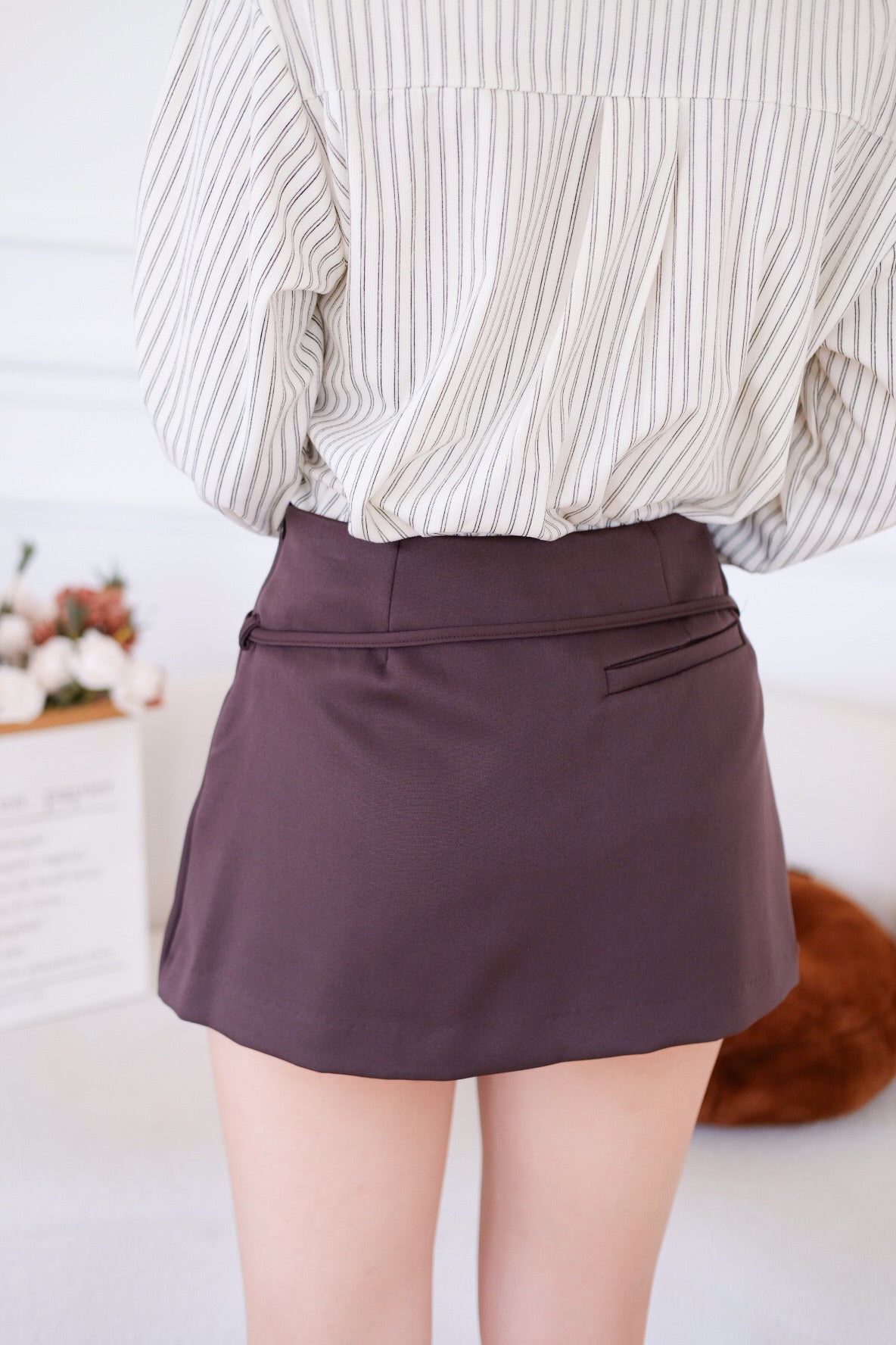 Tasha Mini Belt Skort (Mocha)