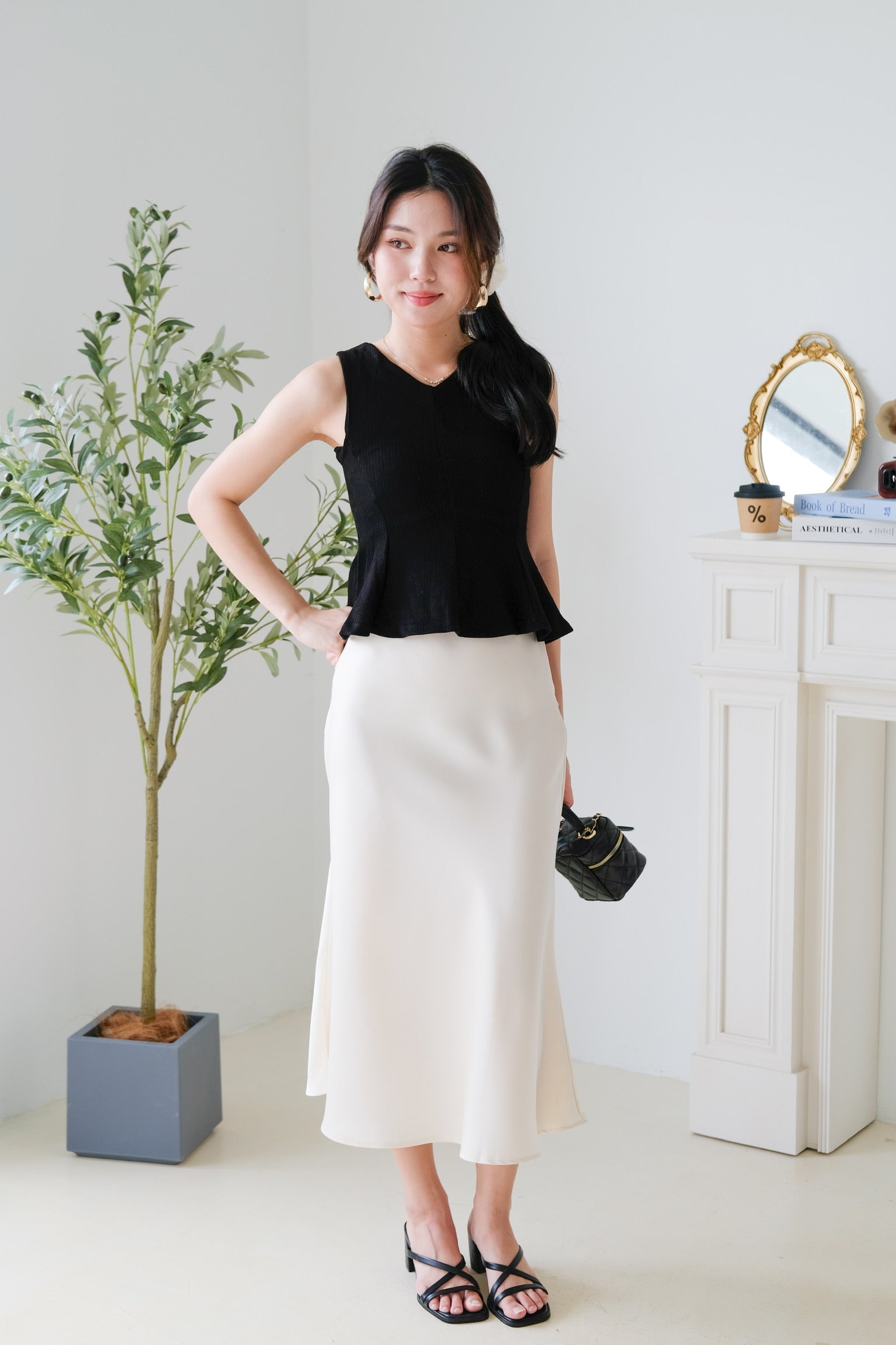 Poppy Peplum Top (Black)
