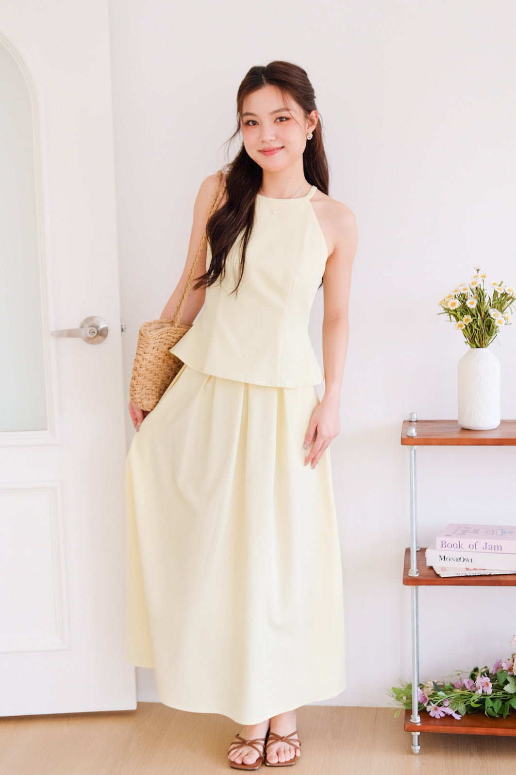 Agnes Halter Maxi Set (Light Yellow)