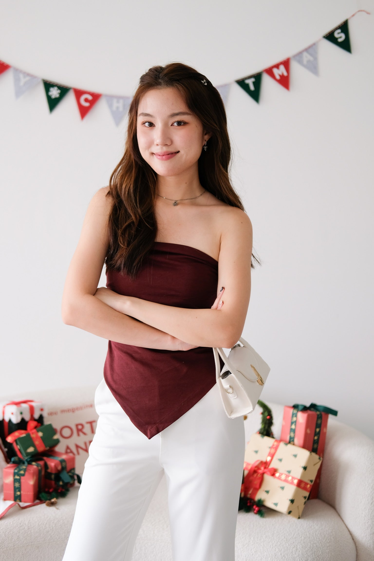 Porter Asymmetrical Tube Top (Wine)