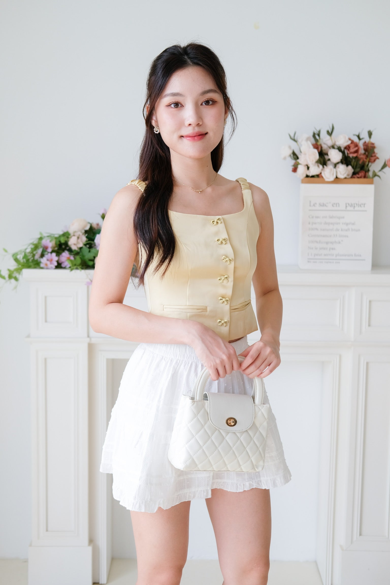 Maribelle Ribbon Scoop Top (Lemonade Yellow)