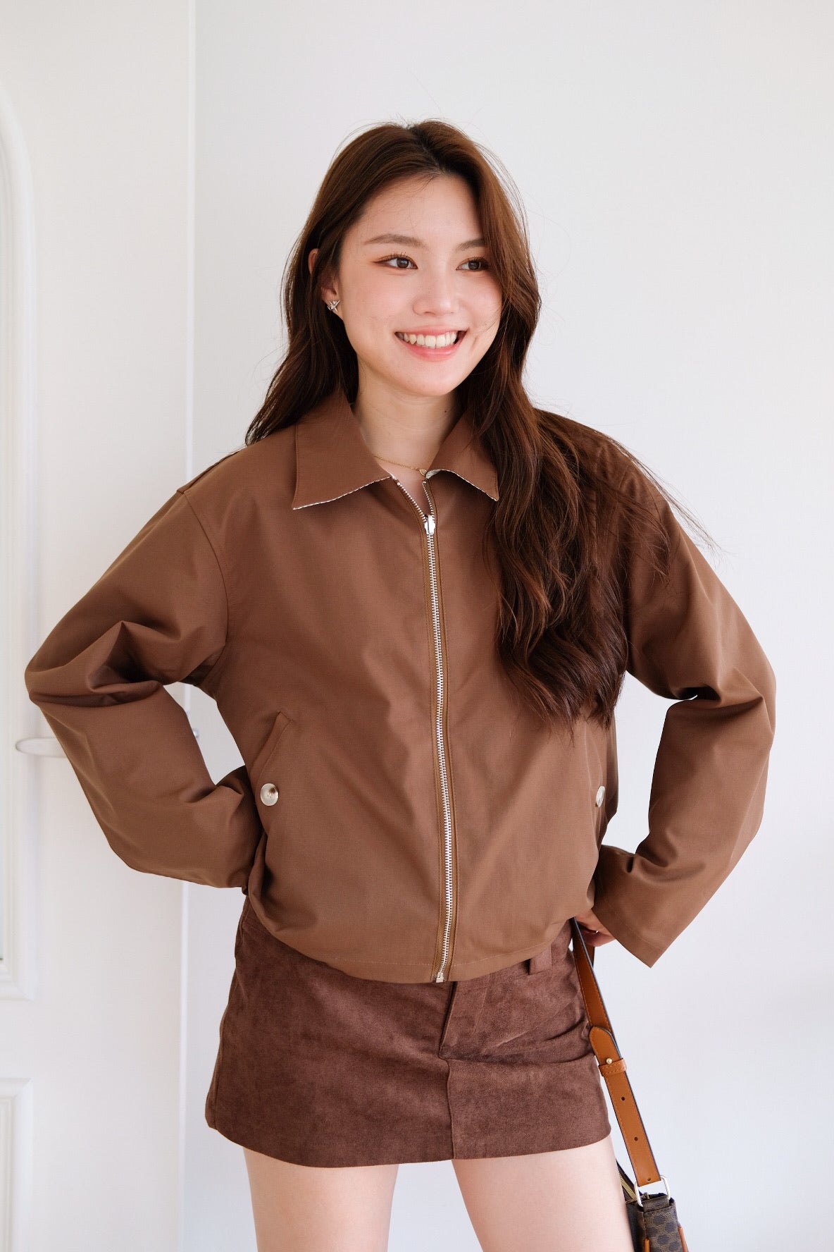 Atley Reversible Bomber Jacket (Walnut Brown)