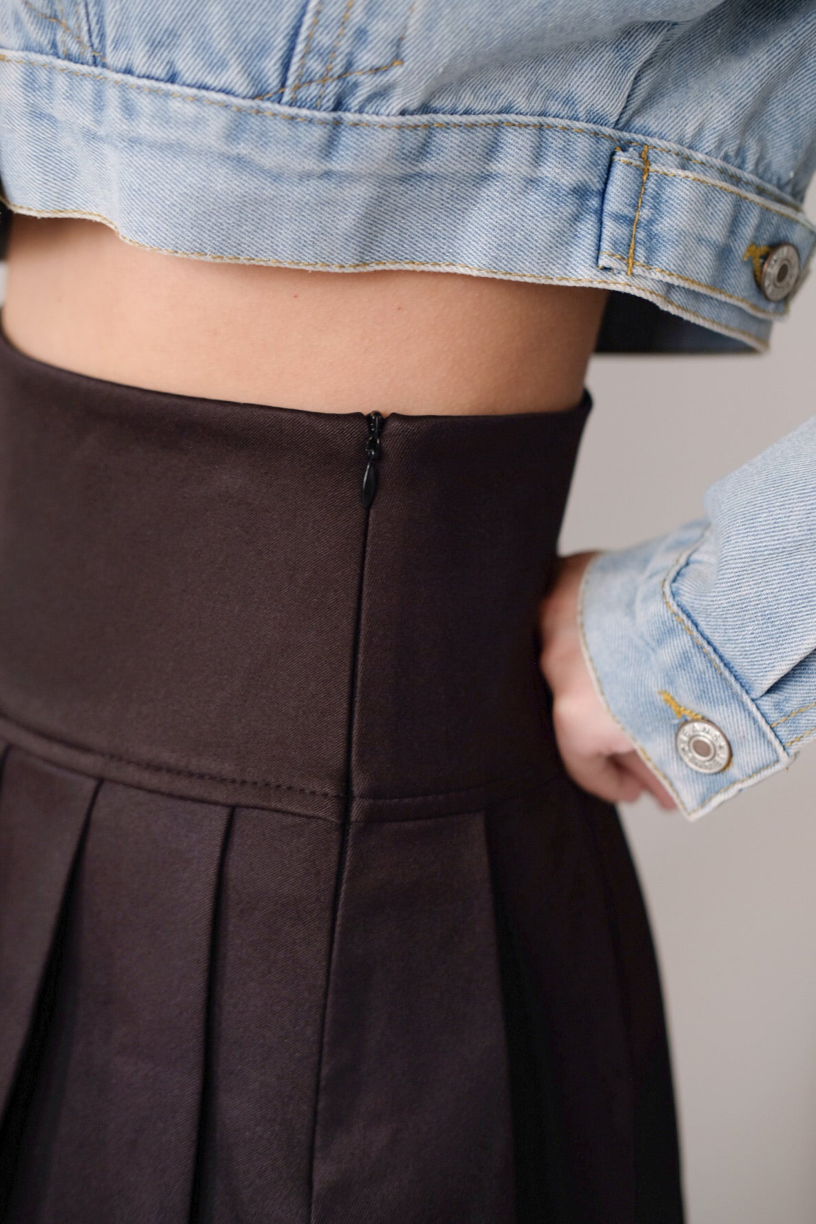 Black Pleated Mini Skirt