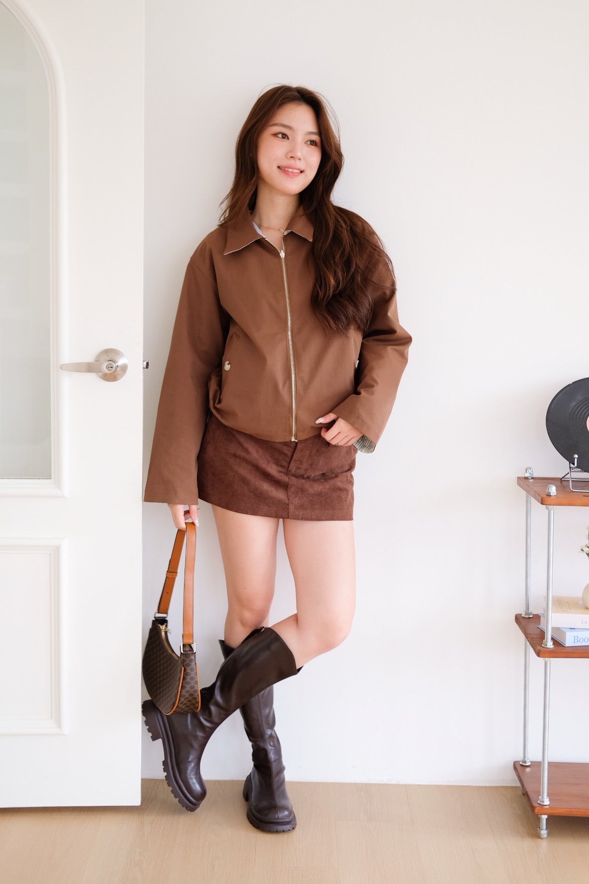 Atley Reversible Bomber Jacket (Walnut Brown)