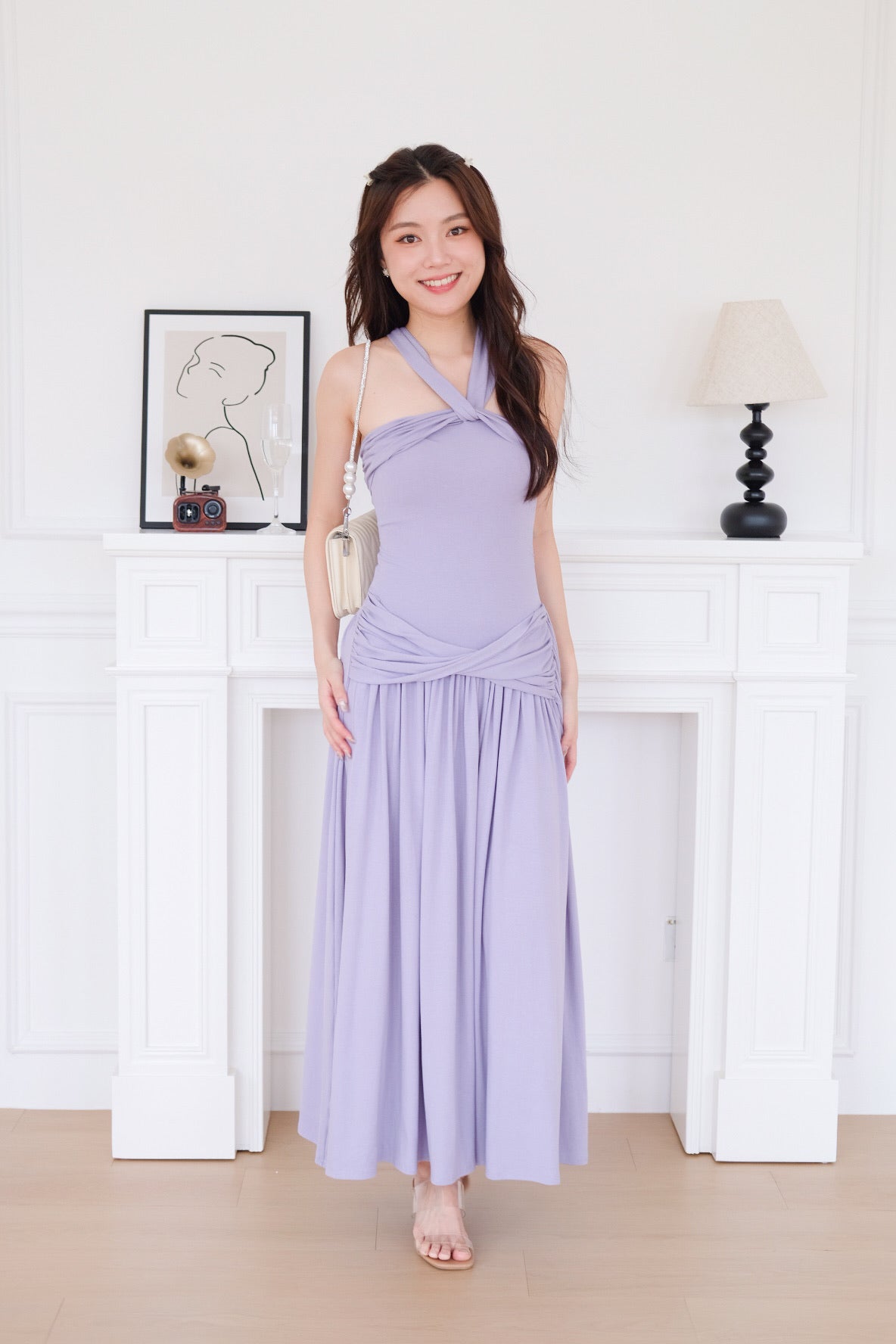 Jessy Toga Cotton Maxi Dress (Heather Purple)