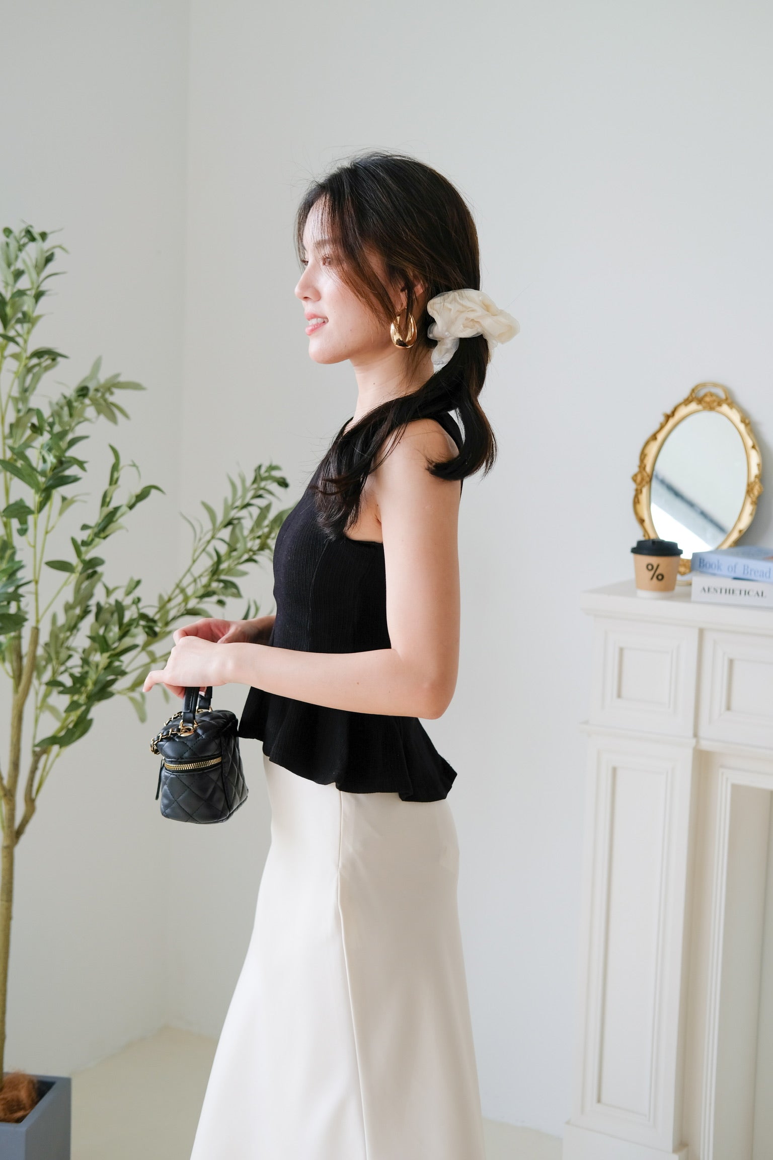 Poppy Peplum Top (Black)