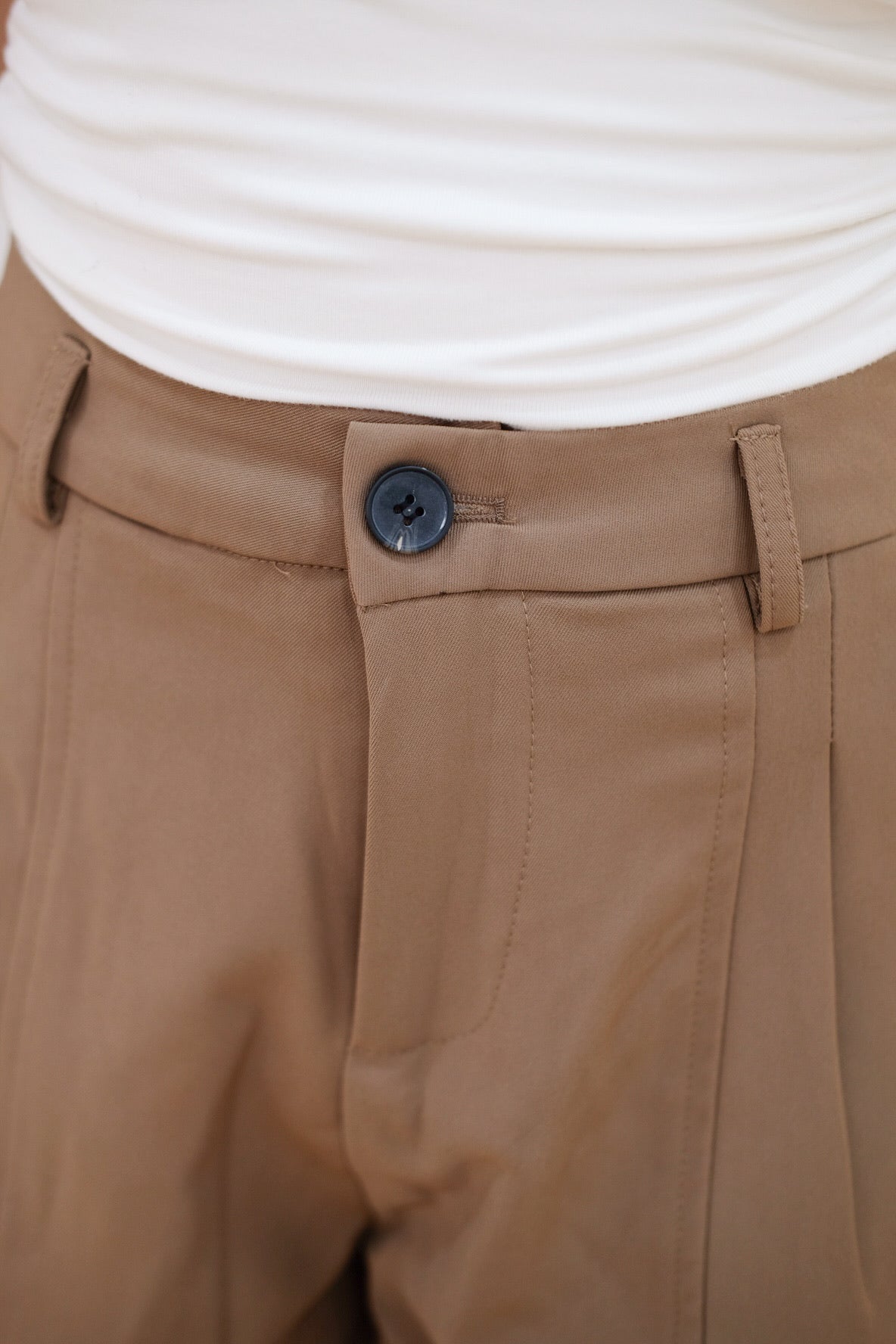 Light Brown High Waist Basic Shorts