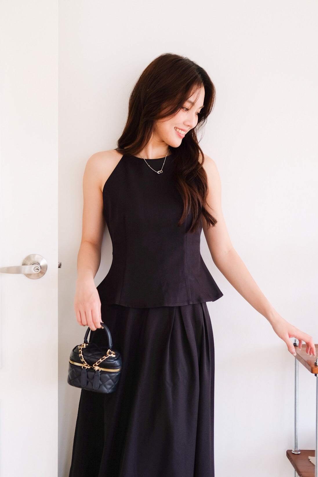 Agnes Halter Maxi Set (Black)