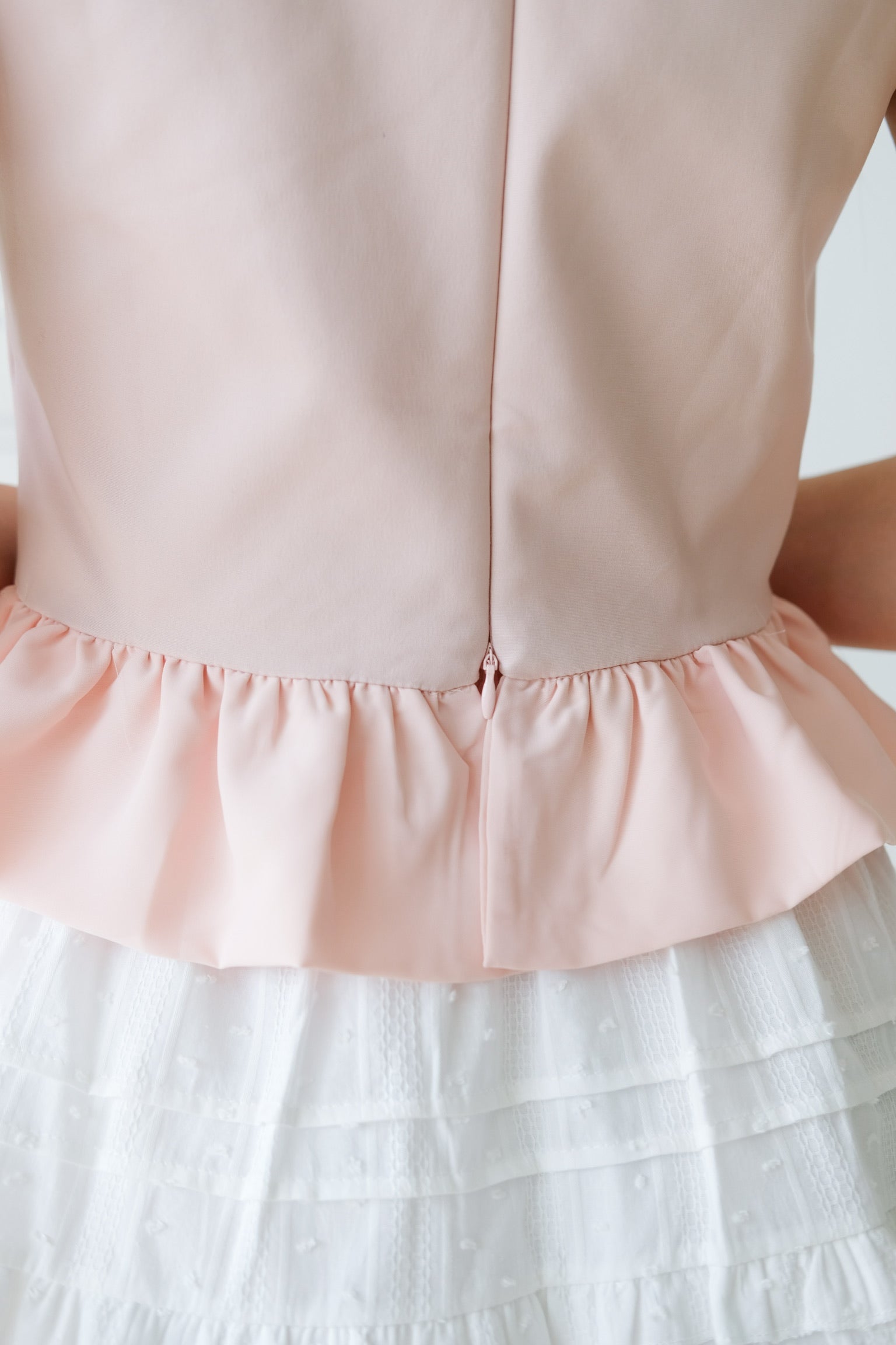 Vivara Ruffle Peplum Crop (Baby Pink)