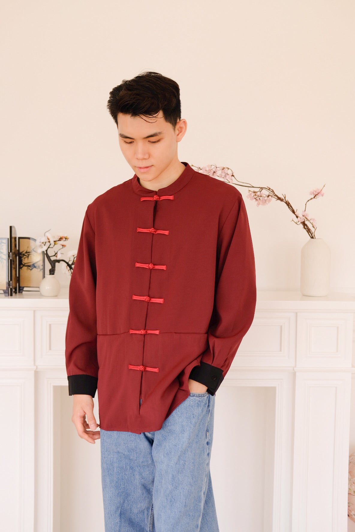 和正 Zheng Long Sleeves Samfu (Wine)