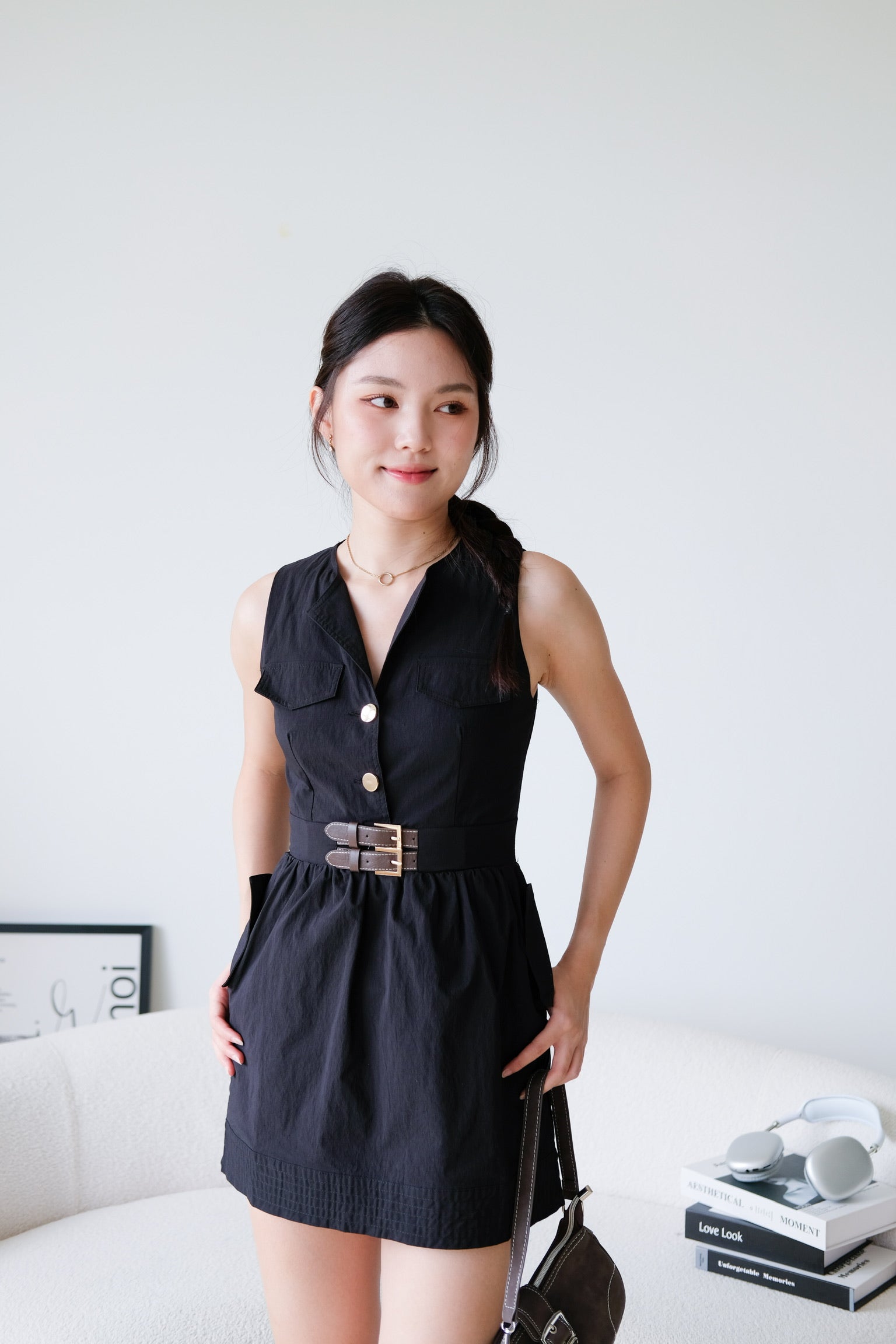 Lydia Pocket Dress (Black)