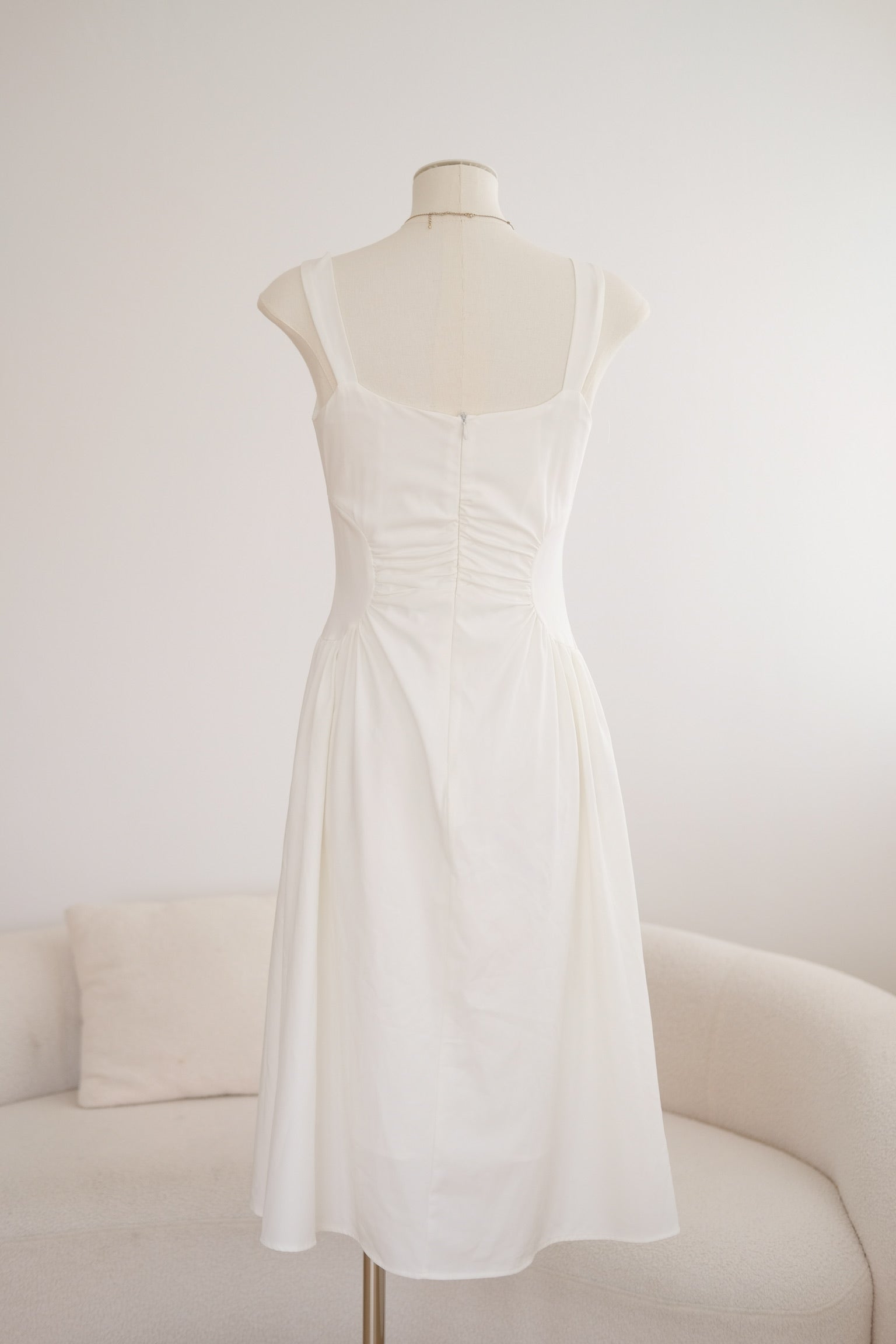 White Cinched Maxi Dress