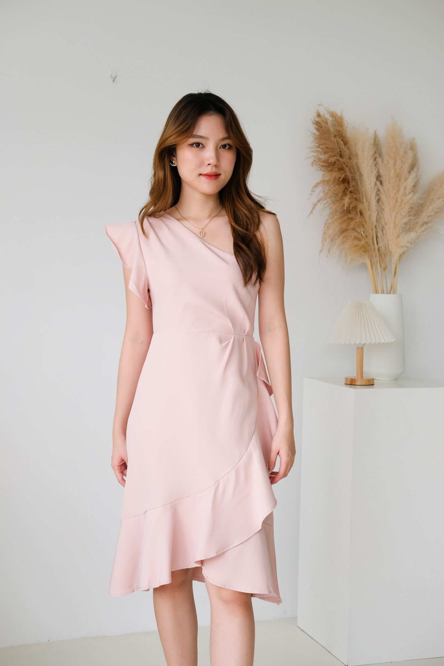 Bianca Toga Ruffle Dress (Pink)
