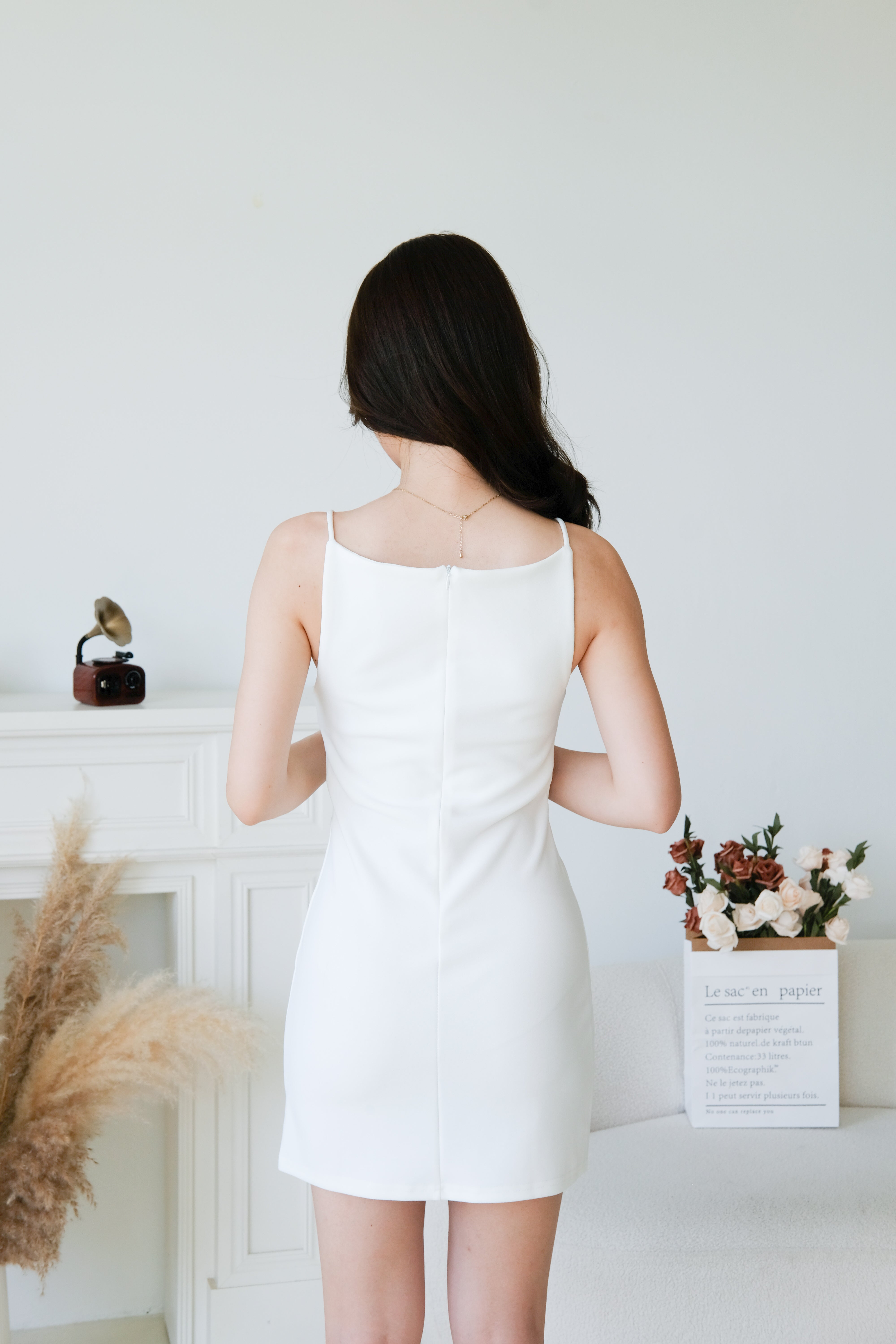 Lara A Line Shift Dress (White)