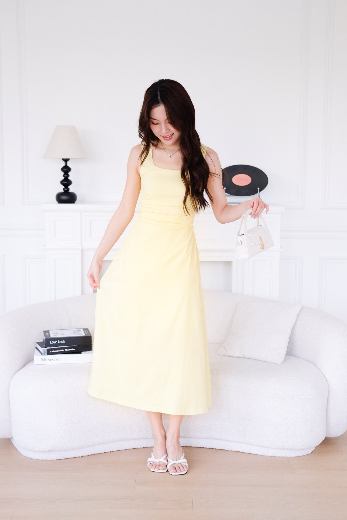 Bernice Cinch Waist Maxi Dress (Sunshine Yellow)