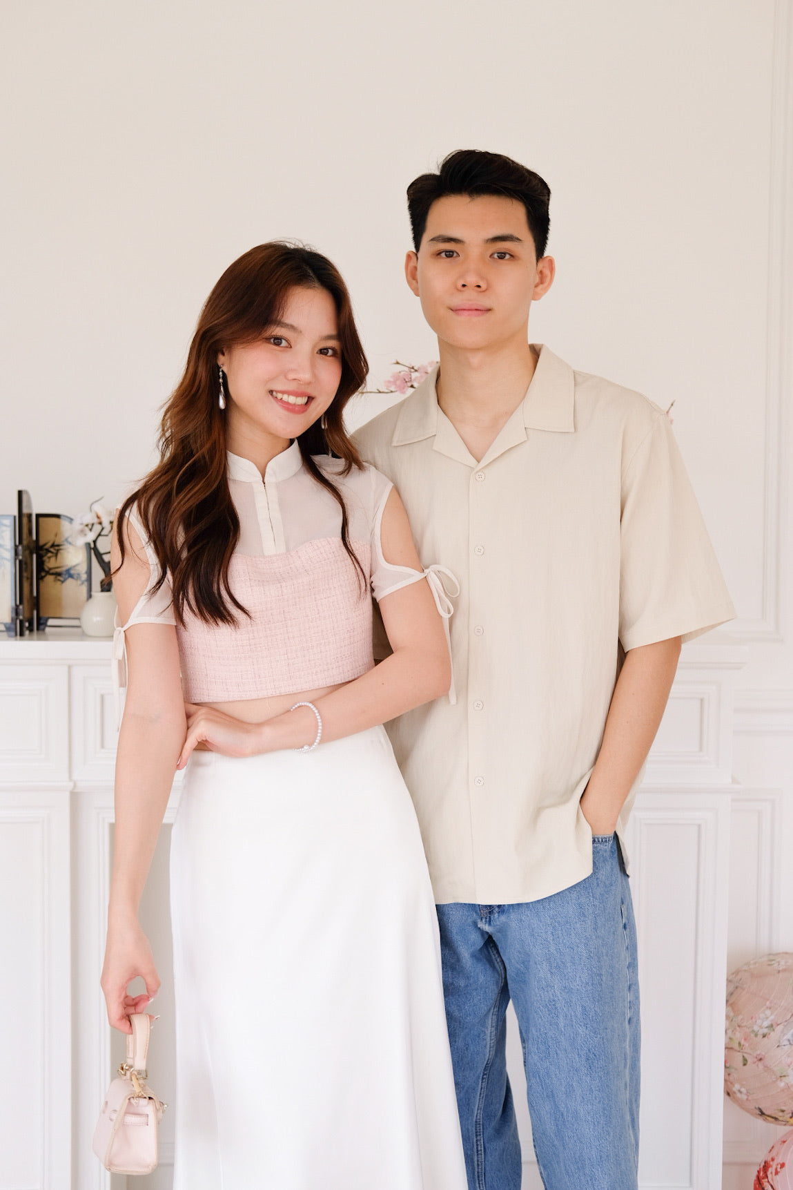 Lalisa Tweed Crop Top (Light Pink)