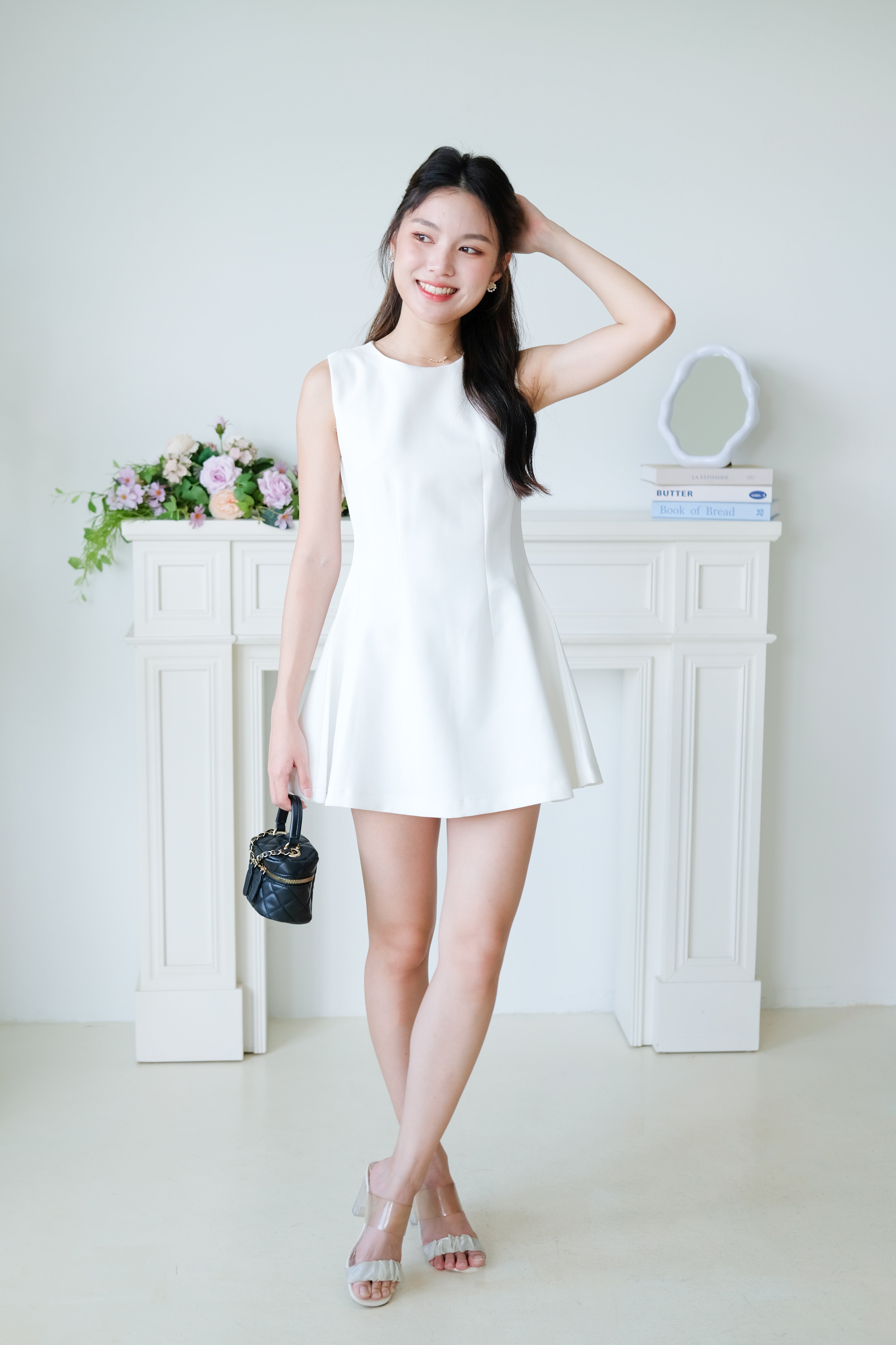 Tasya Skater Dress (White)
