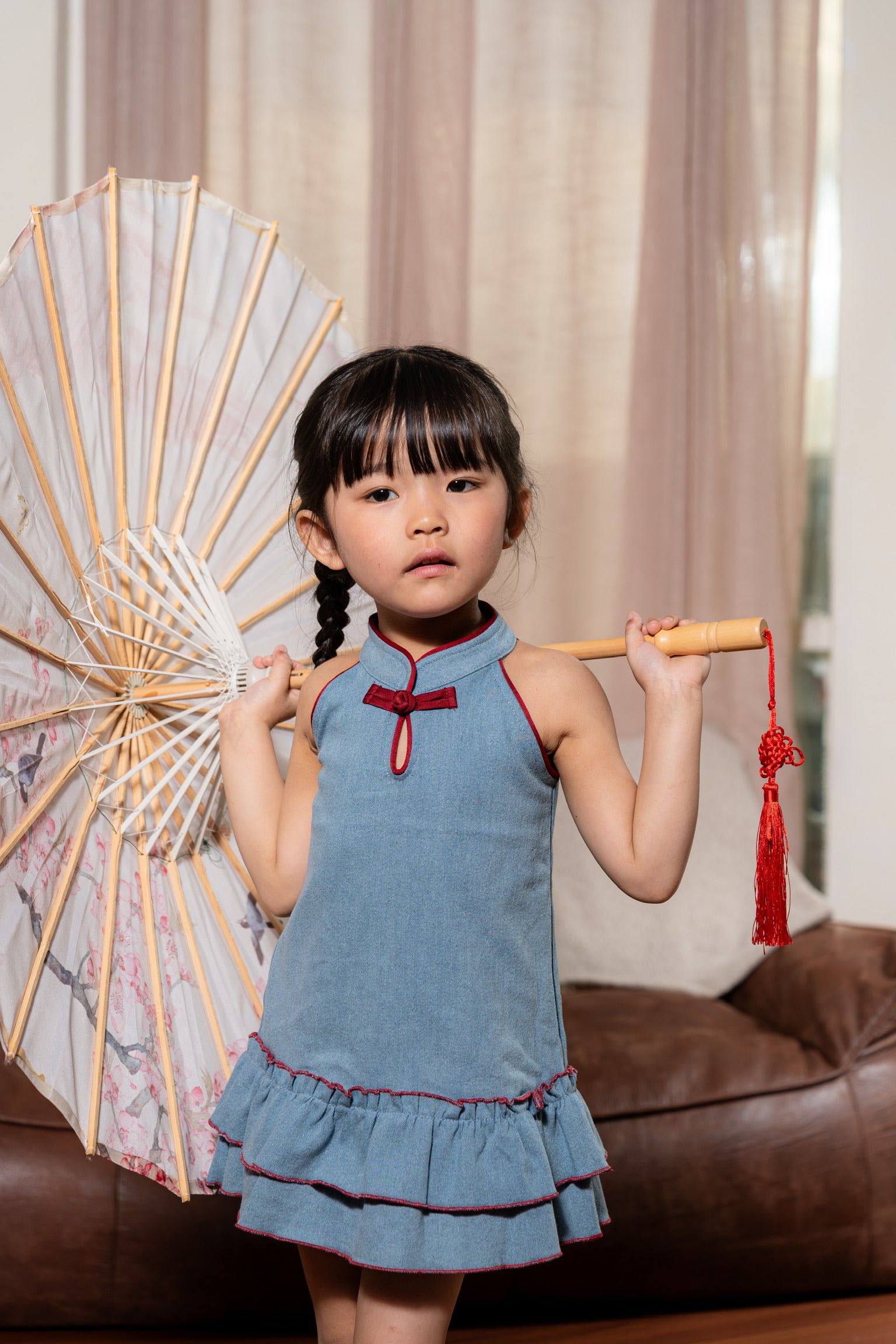 丹禧牛仔 Denim Joy Girl Cheongsam (Light Blue)
