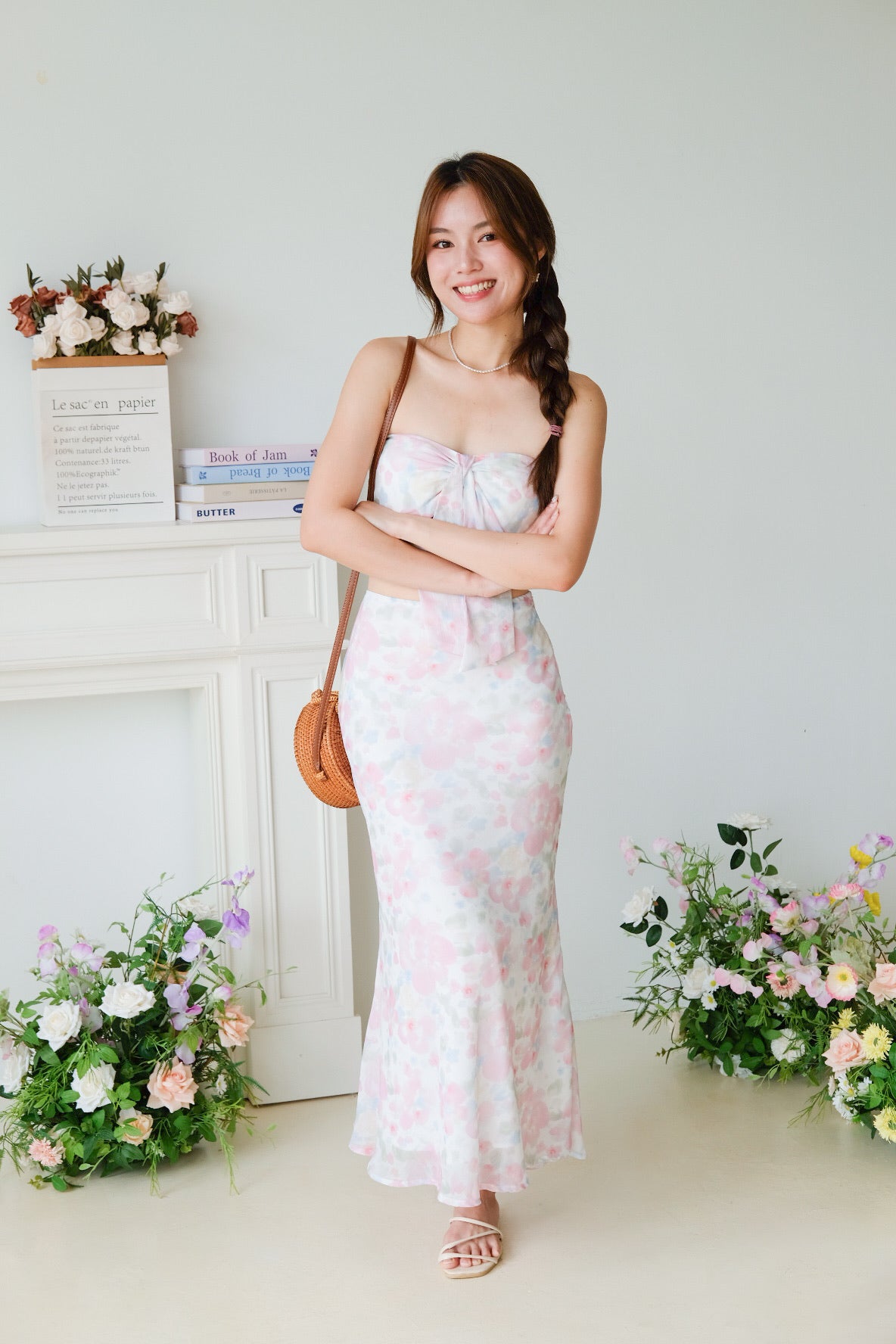 Neo Floral Beach 2 in 1 Set (Floral White)