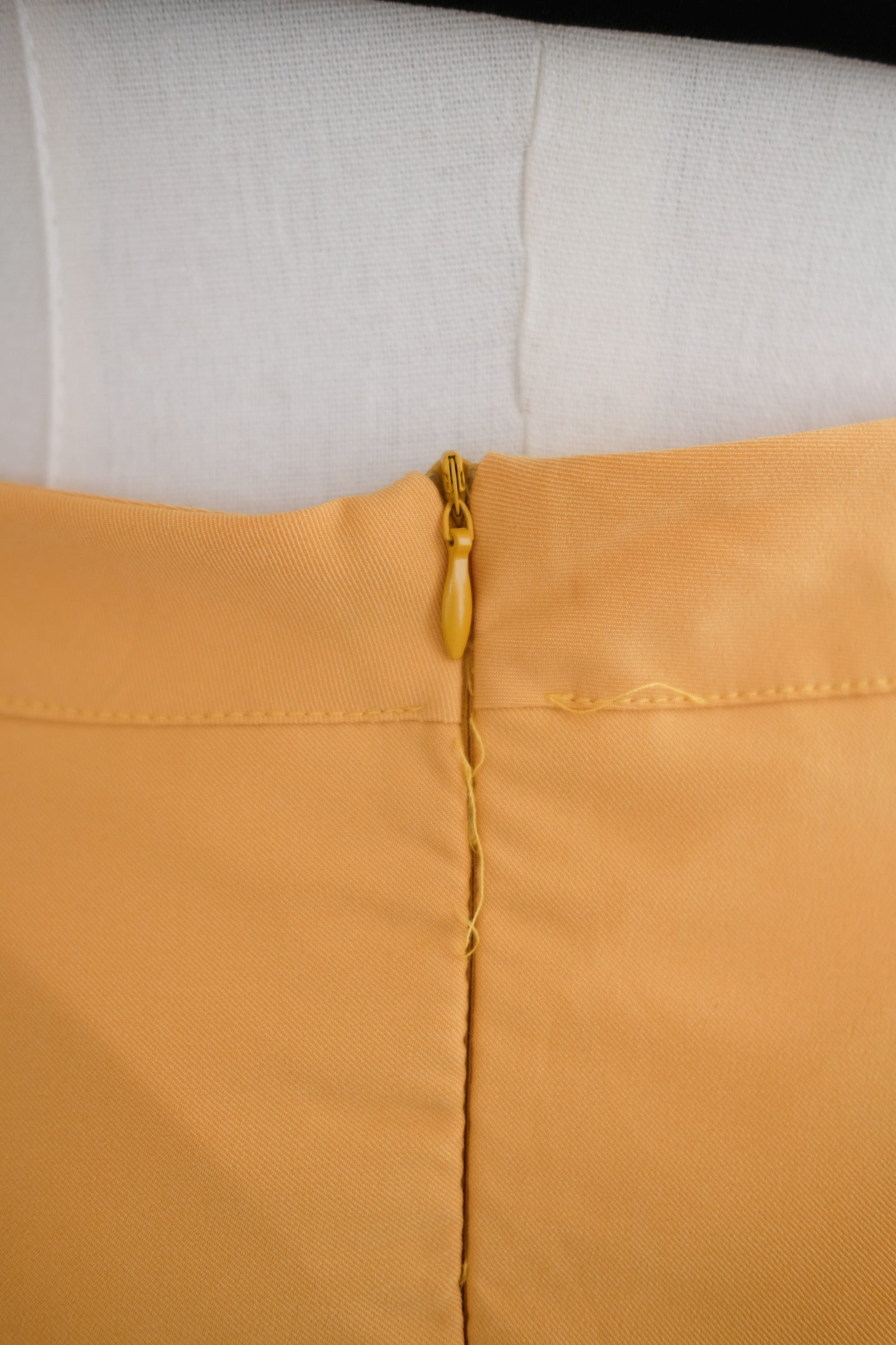 Orange Buttons Ruffle Midi Skirt