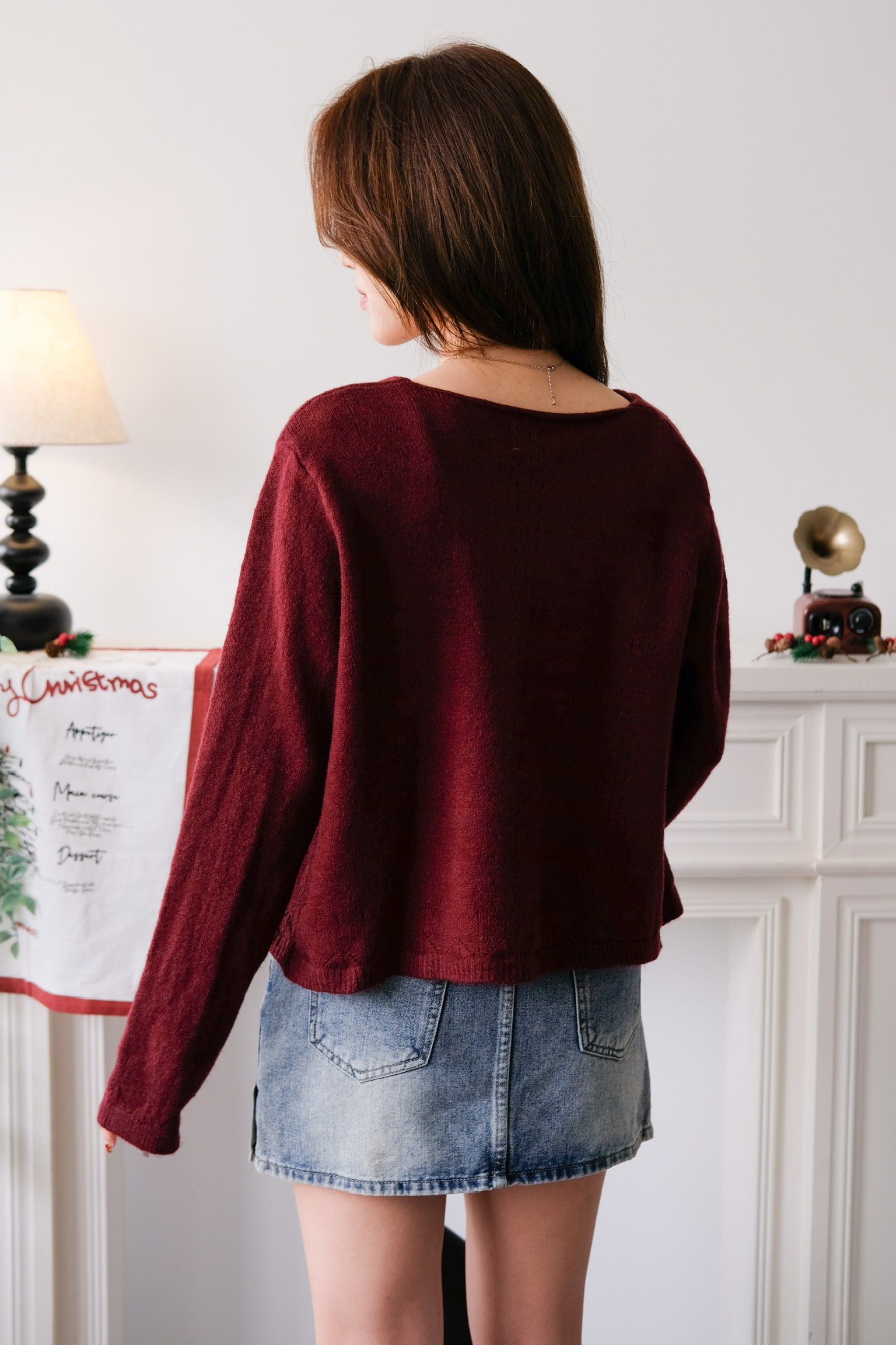 Nicole 2-in-1 Cardigan Set (Maroon)