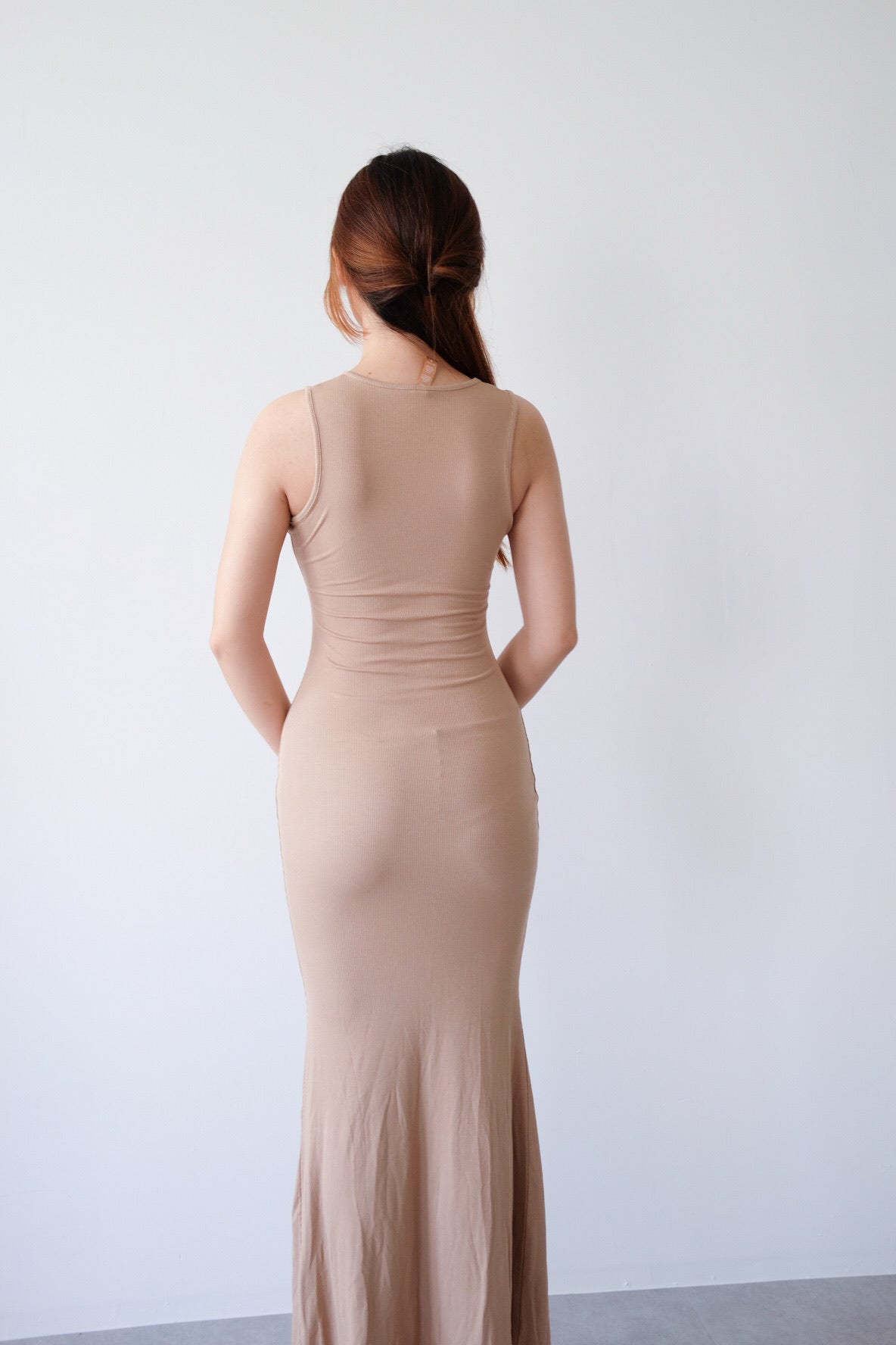 Khaki Bodycon Maxi Dress