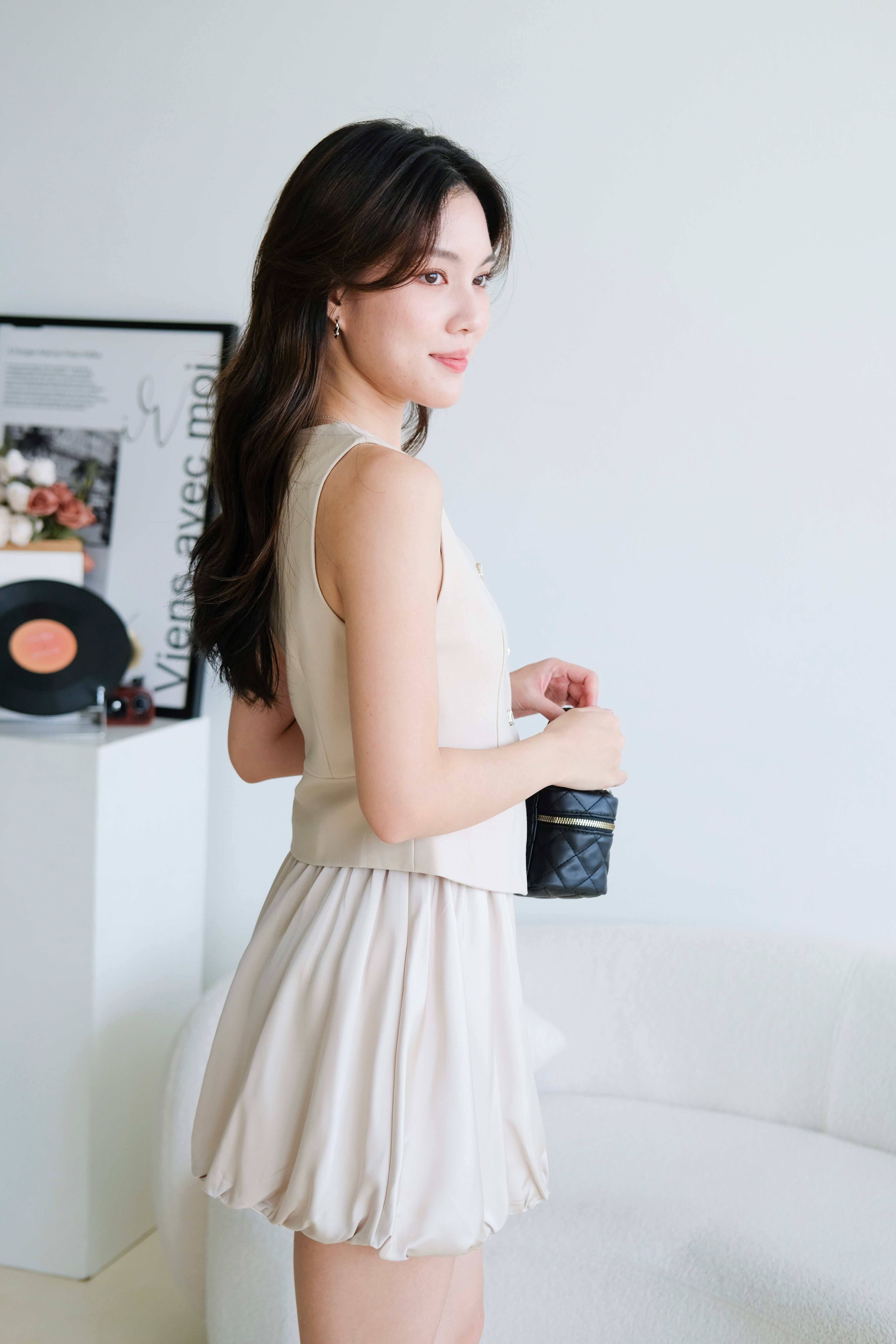 Valerie Round Neck Vest Top (Khaki)