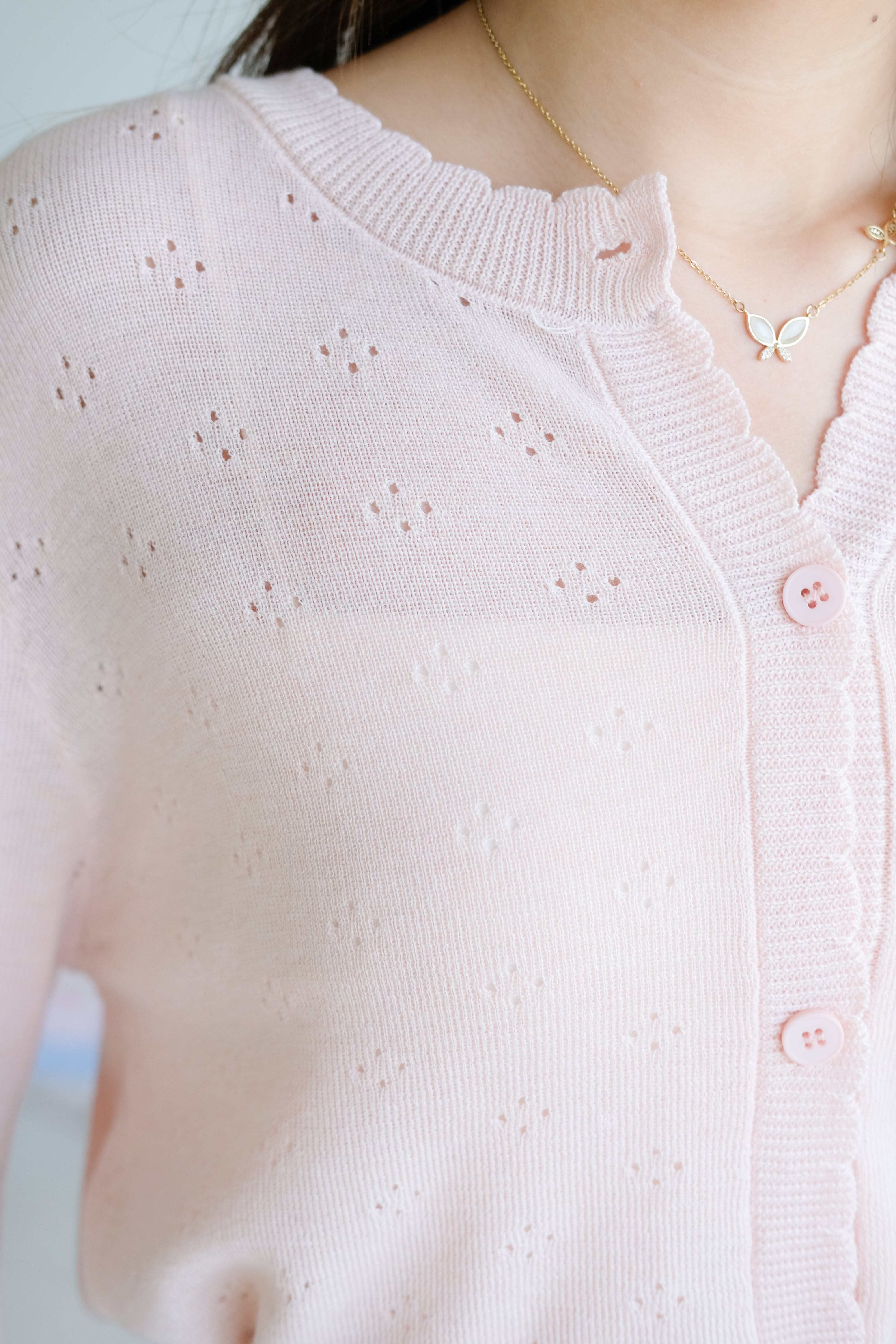Kasley Light Knit Cardigan (Light Pink)