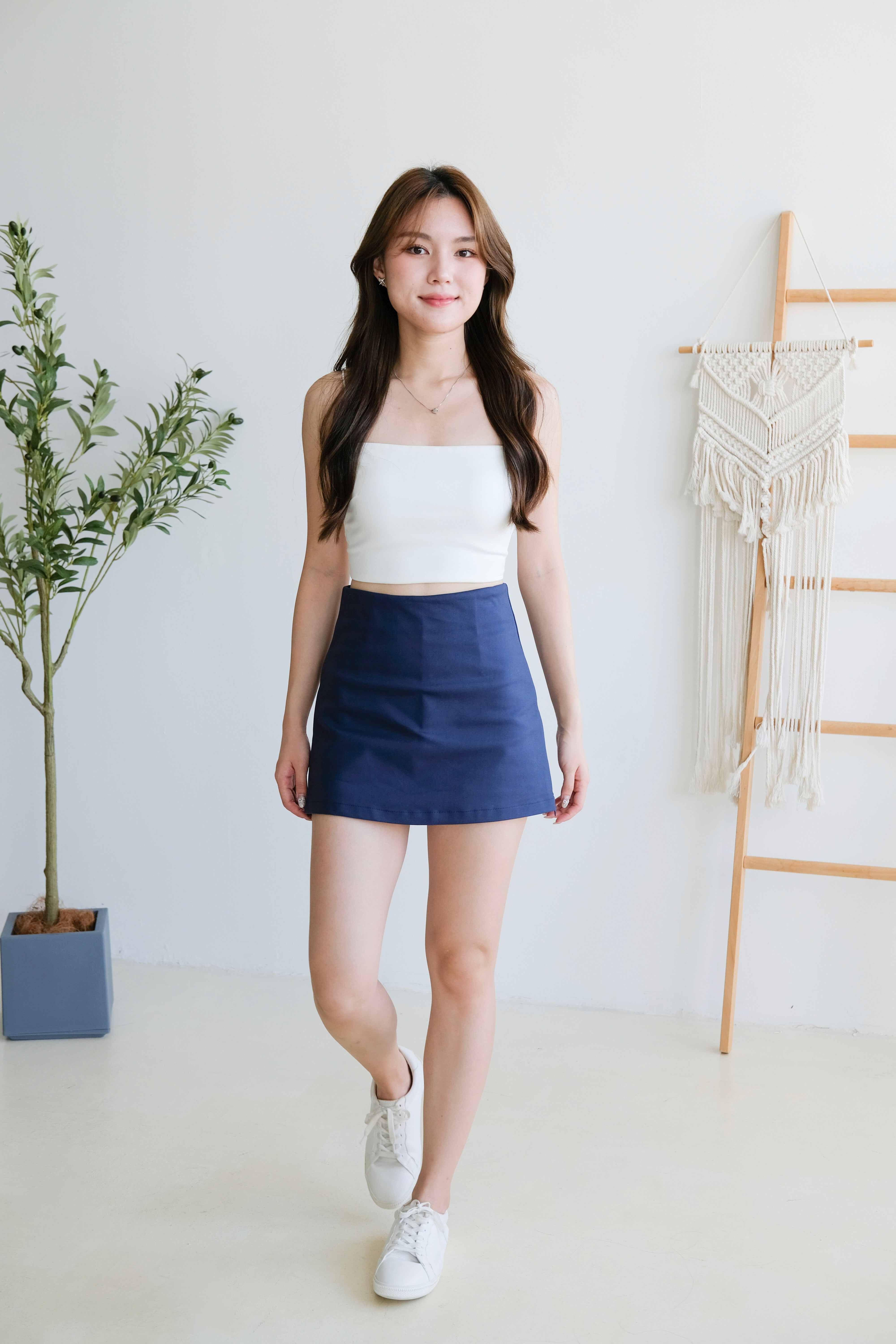 Kelsey Multi Zipper Skorts (Navy Blue)