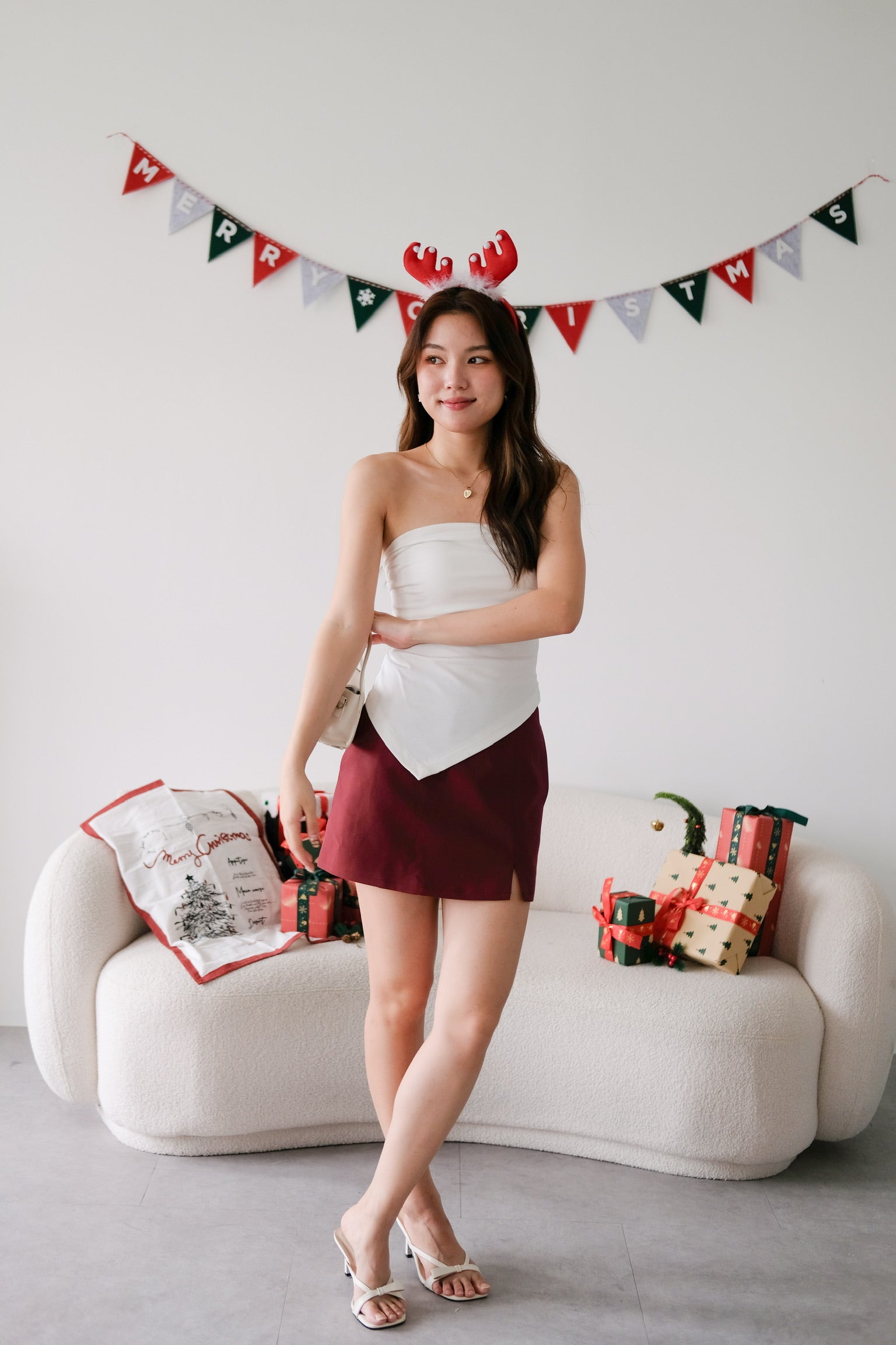 Porter Asymmetrical Tube Top (White)