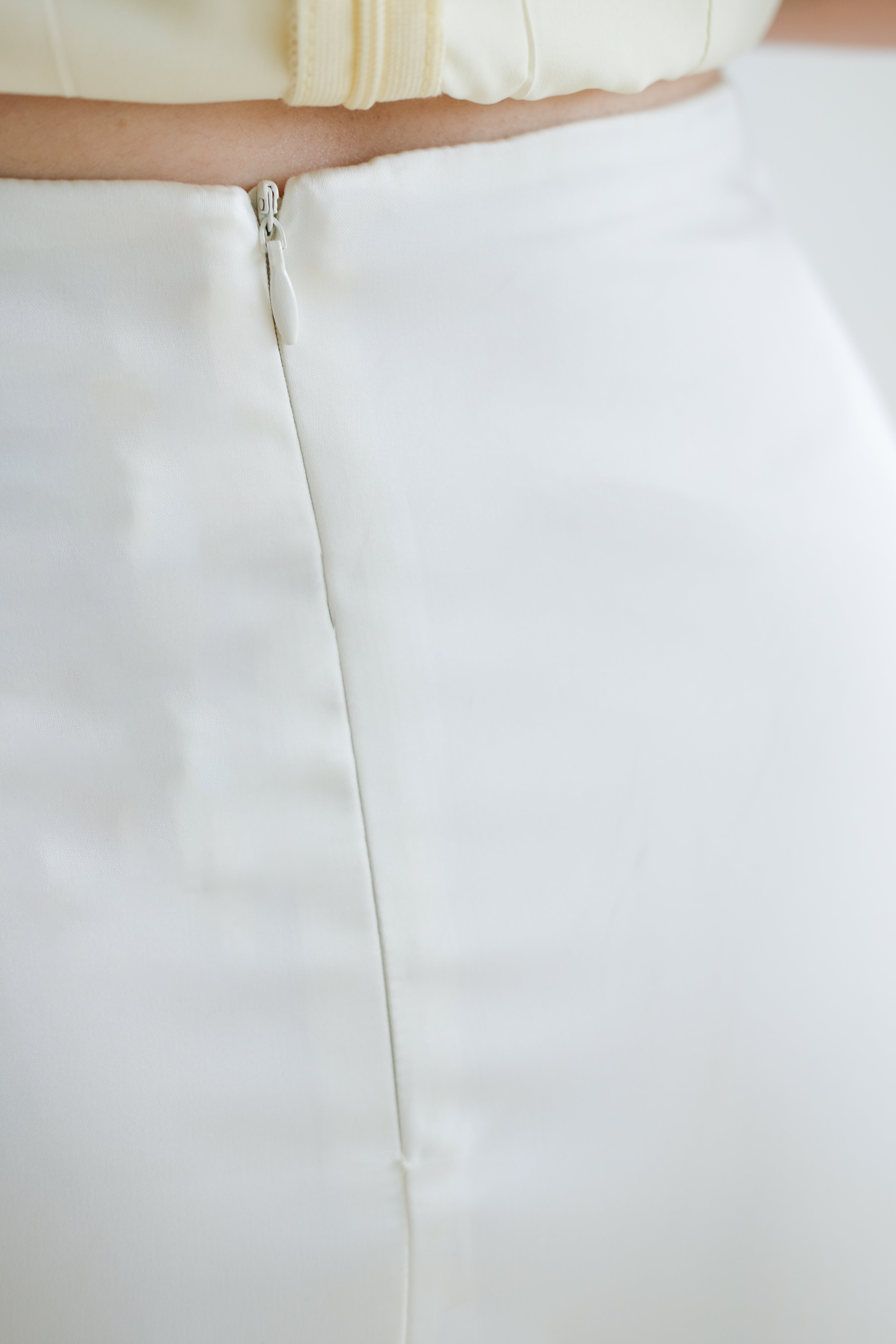 Luna Satin Midi Skirt (Cream)