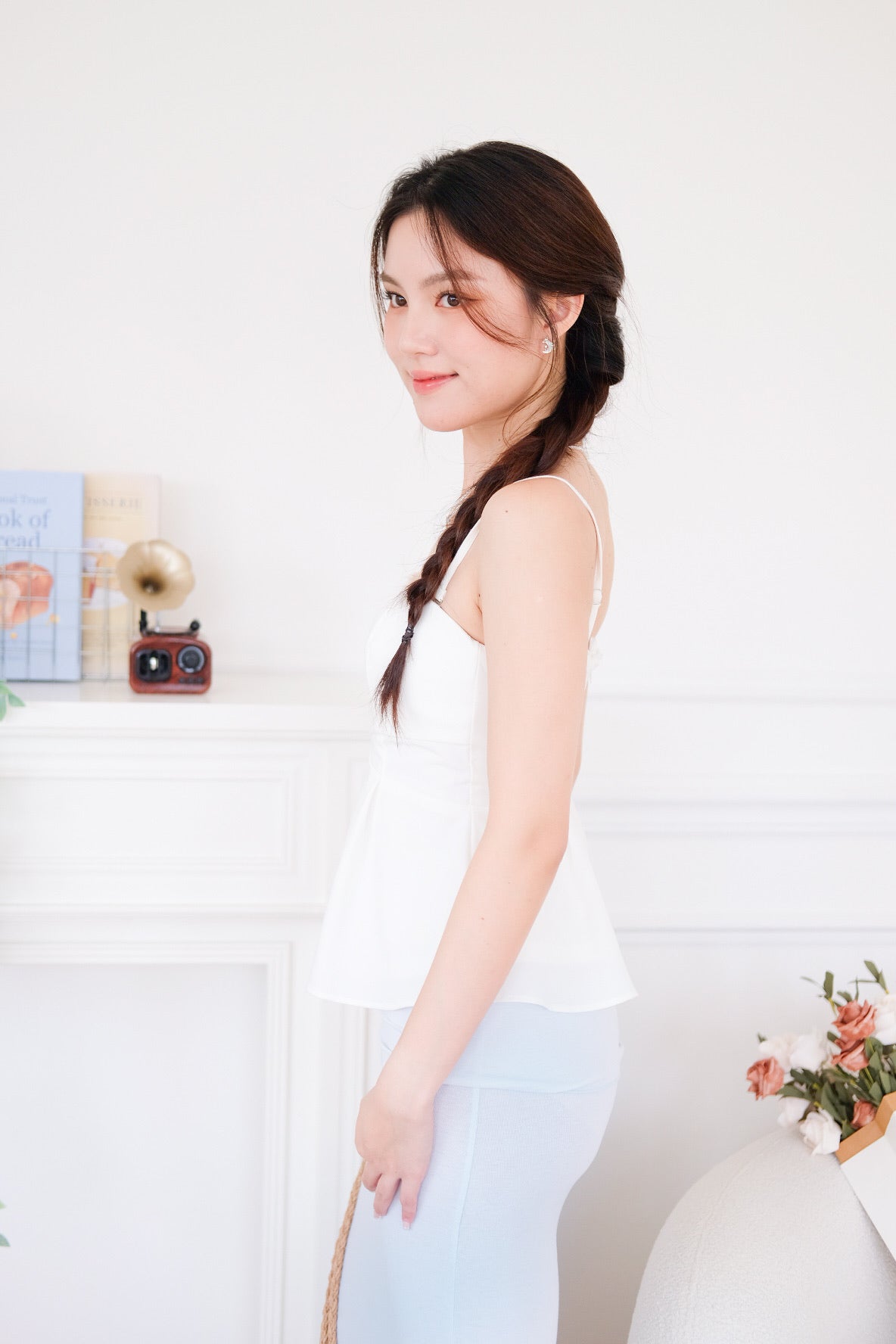Riviera 2 Ways Padded Peplum Top (White)