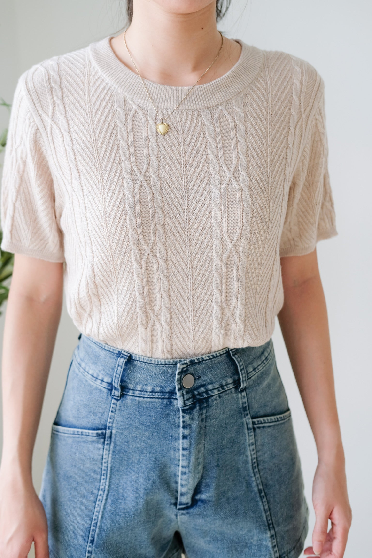 Carey Knit Tee (Latte)