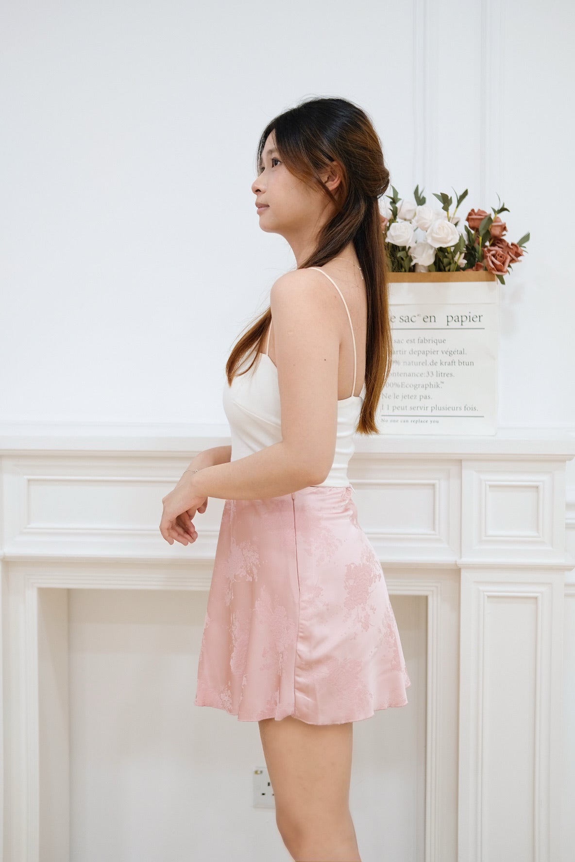 Xin Cheongsam Mini Skirt (Pink)