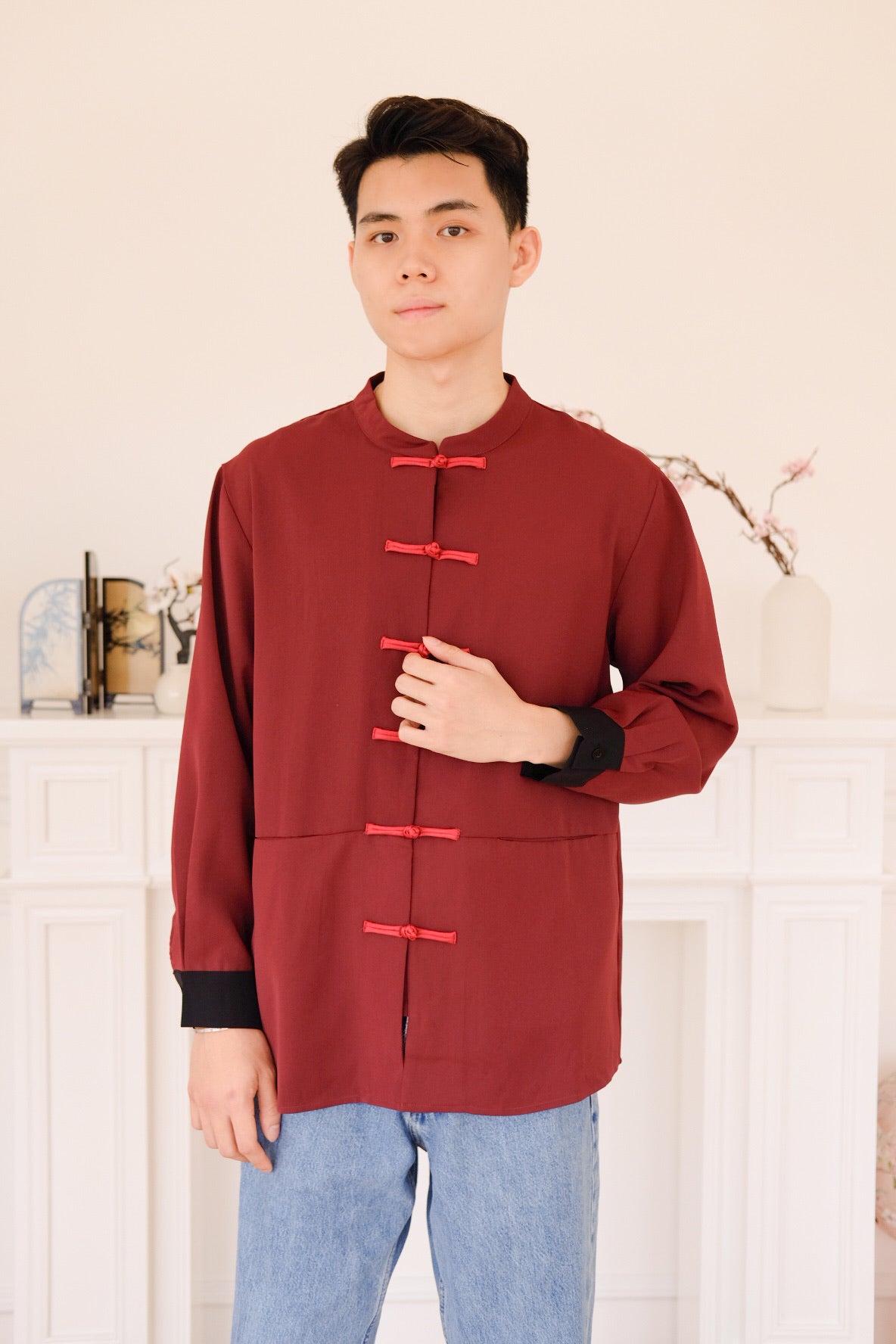 和正 Zheng Long Sleeves Samfu (Wine)