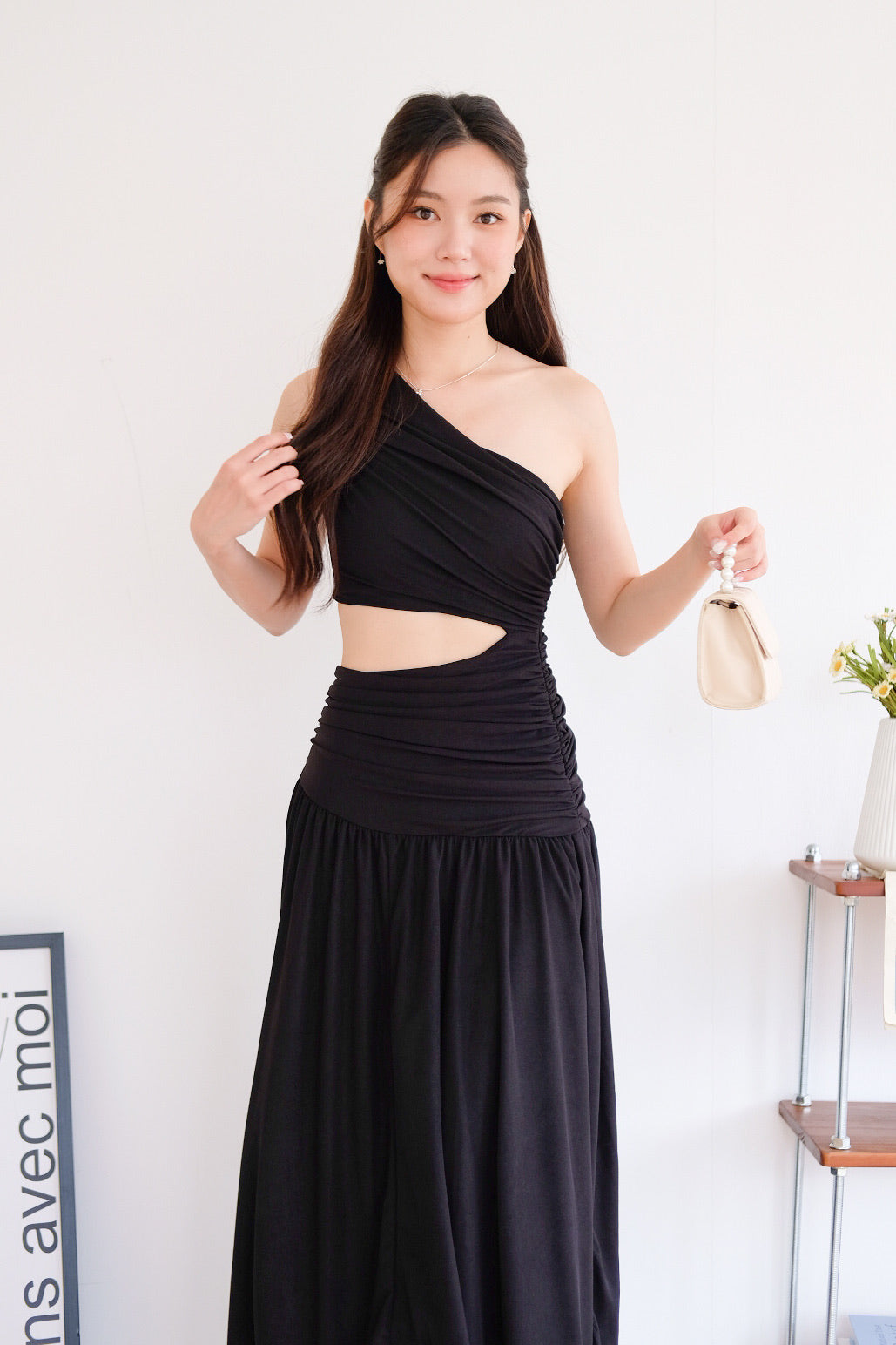 Eclipse Toga Cut Out Maxi Dress (Black)