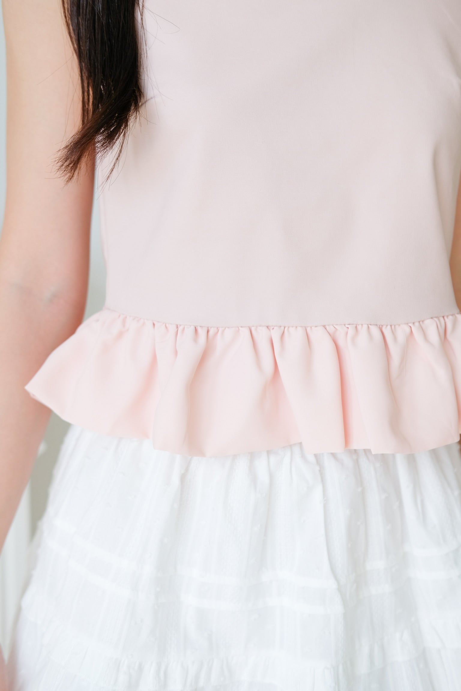 Vivara Ruffle Peplum Crop (Baby Pink)