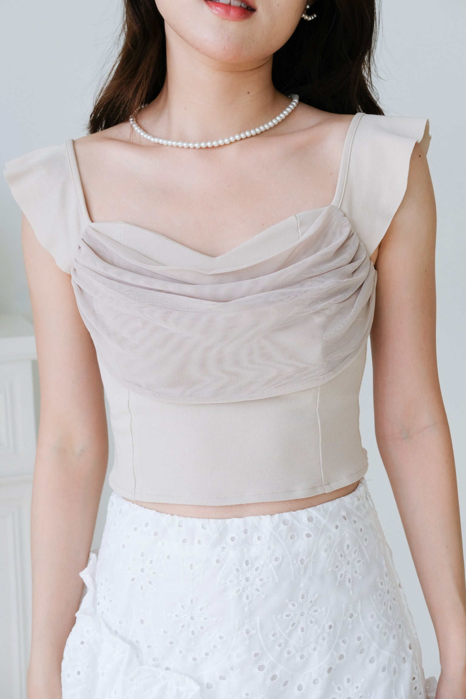 Aurora Ruched Drape Crop (Olive)