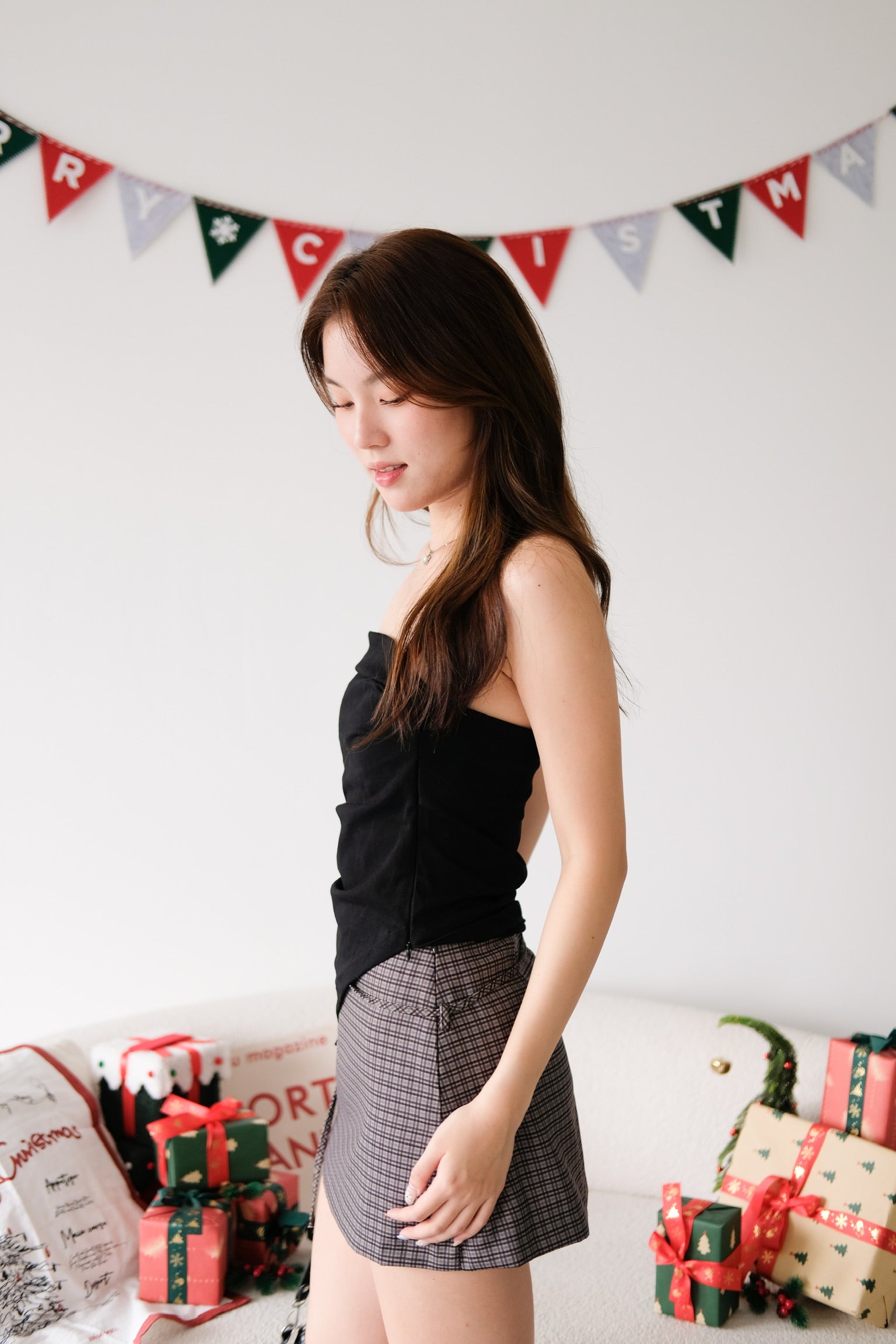 Porter Asymmetrical Tube Top (Black)