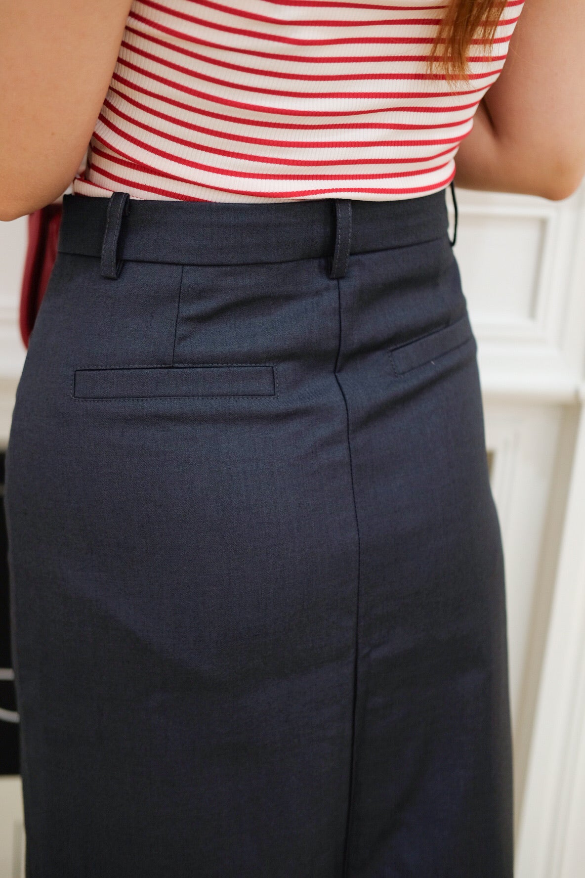 Dark Grey A Line Maxi Skirt