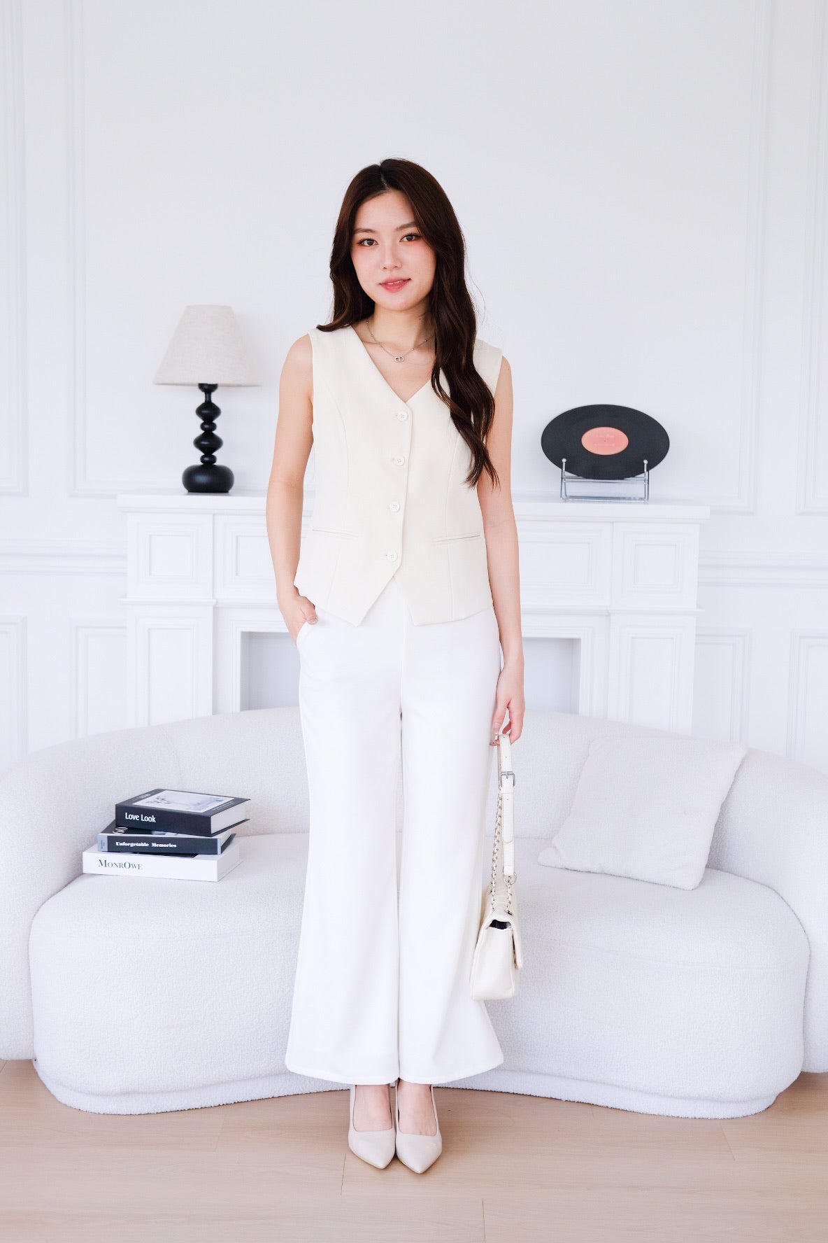 Atlas Work Vest Top (Beige)